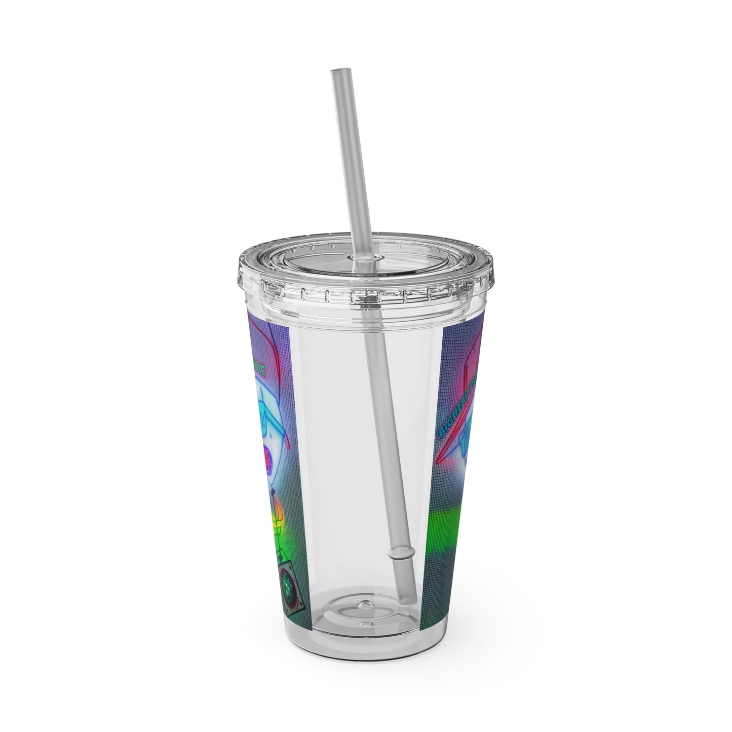 Big Head Sunsplash Tumbler with Straw, 16oz