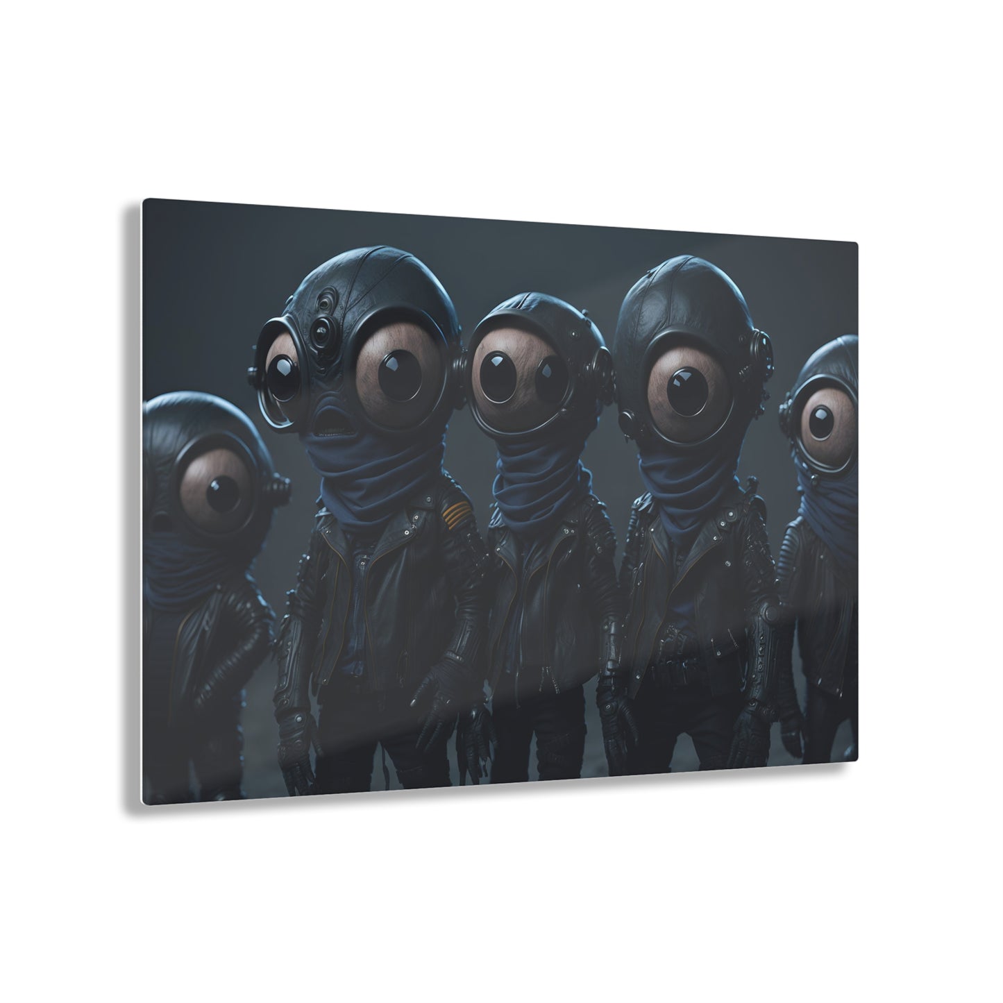 Alien Bikers Acrylic Wall Art Panels for Out of This World Decor for the gameoom bar garage or a gift v3 The Outer Space Outlaws