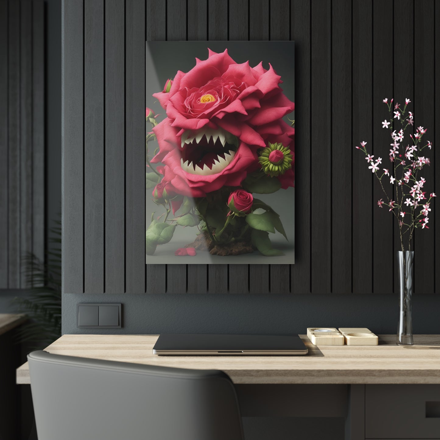 Monster Flower Art Panels for the kids room acrylic wall Art for the playroom or collectable monsters art 9/10