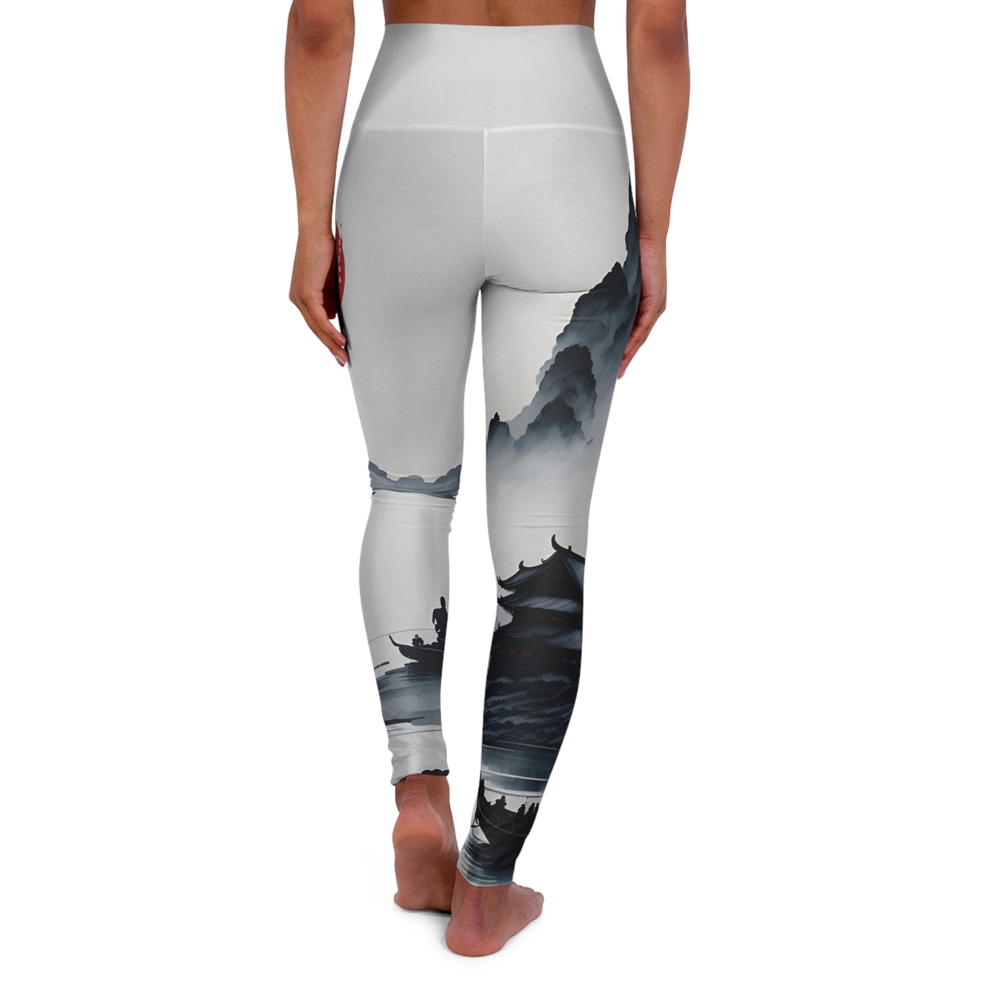 Chinese ink yoga pants with High Waisted Yoga Leggings and workout pants for working out in style