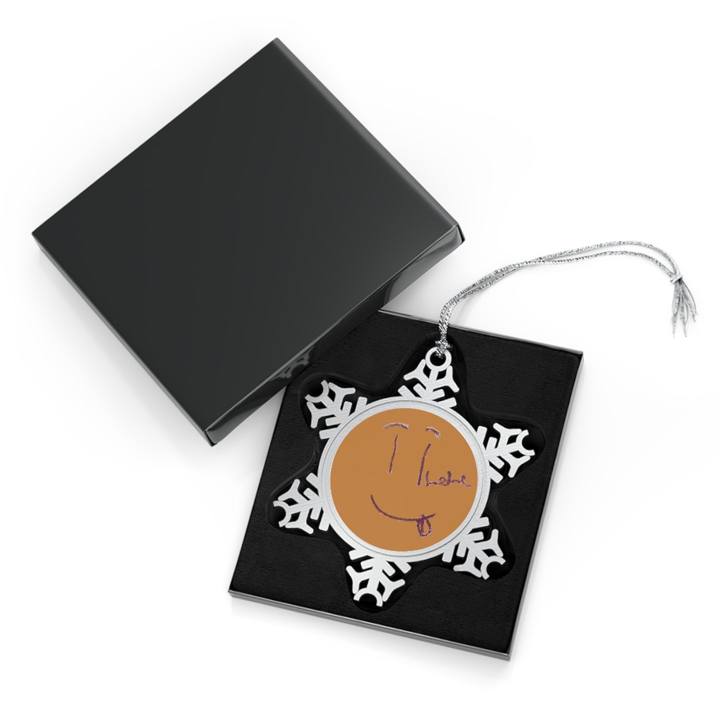 hehe smile Pewter Snowflake Ornament