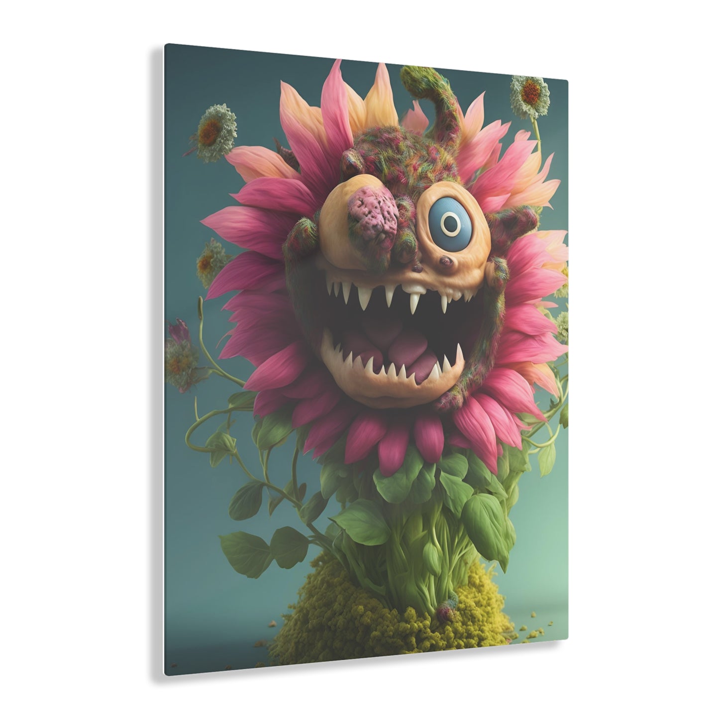 Monster Flower Art Panels for the kids room acrylic wall Art for the playroom or collectable monsters art 7/10