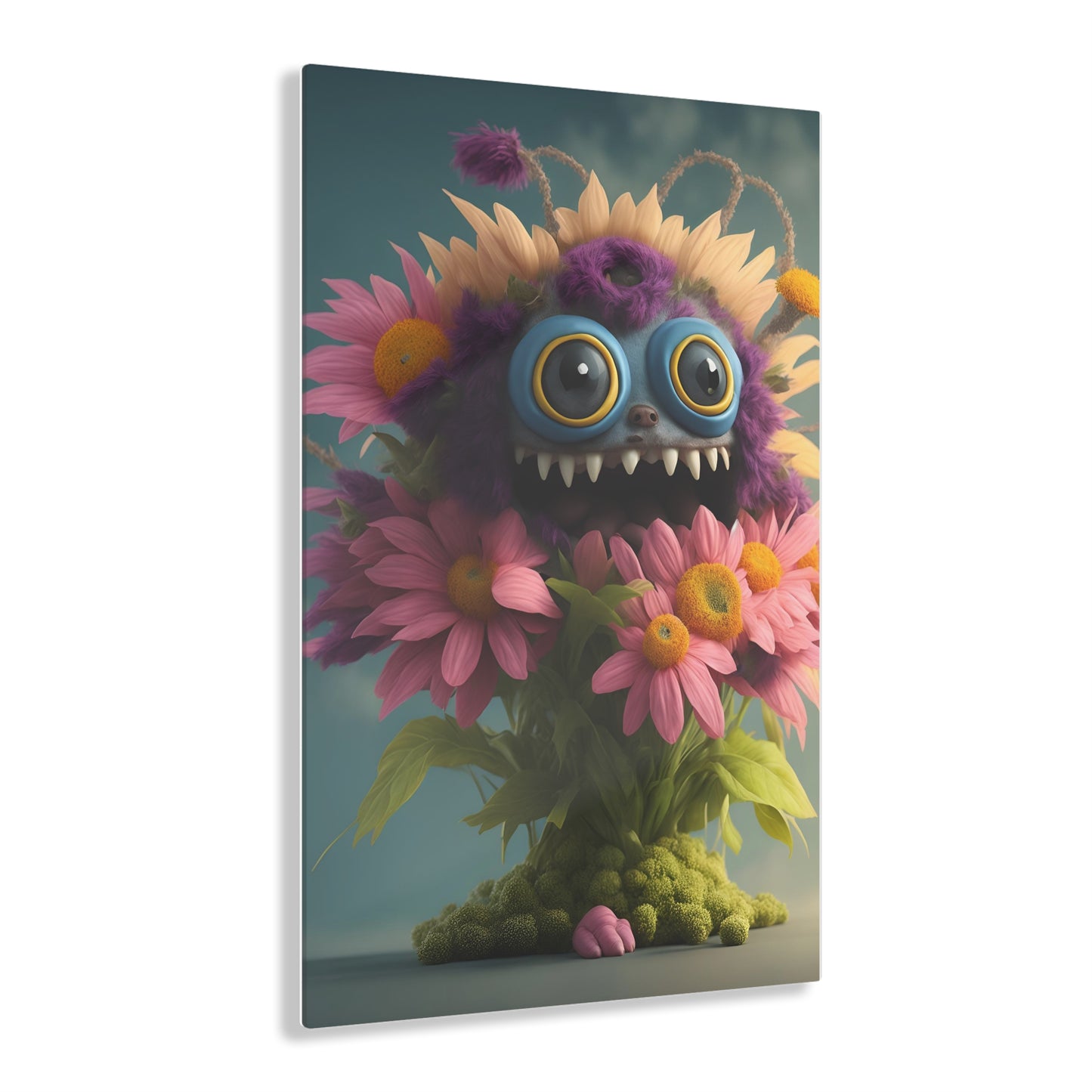 Monster Flower Art Panels for the kids room acrylic wall Art for the playroom or collectable monsters art 2/10