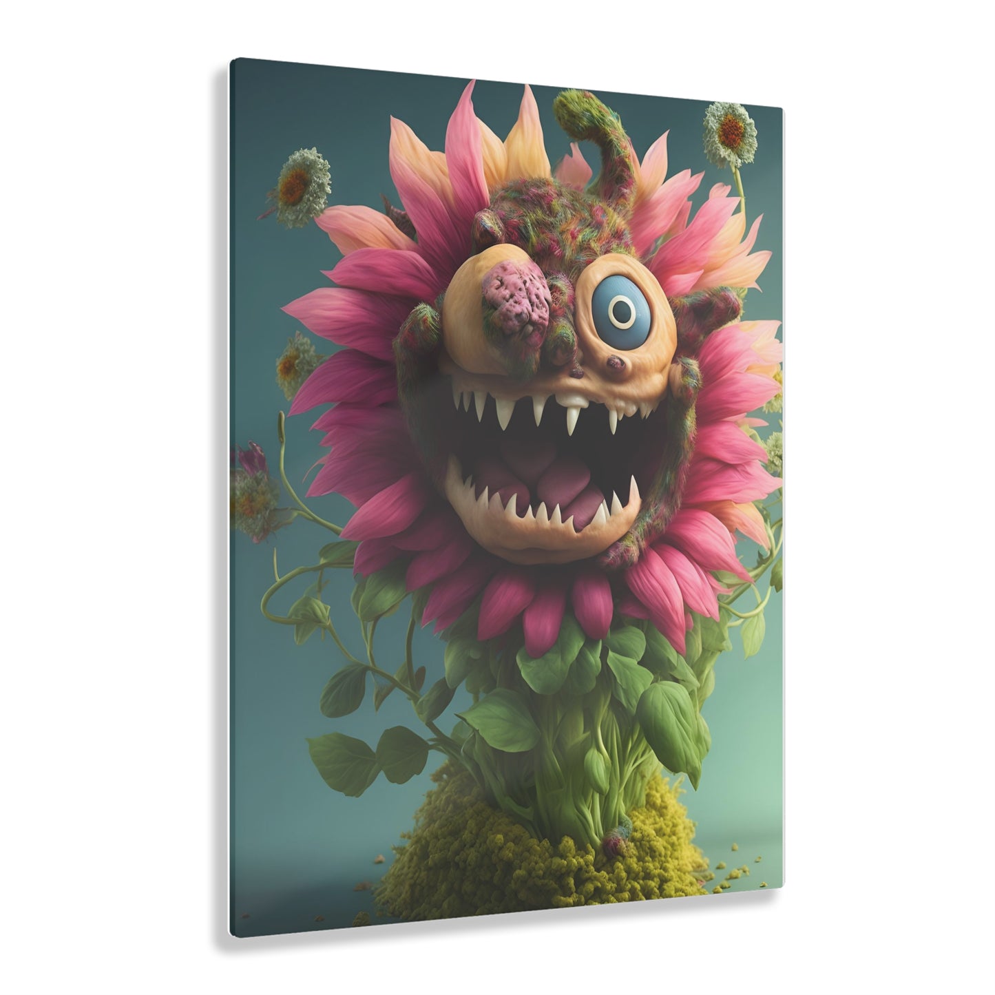 Monster Flower Art Panels for the kids room acrylic wall Art for the playroom or collectable monsters art 7/10