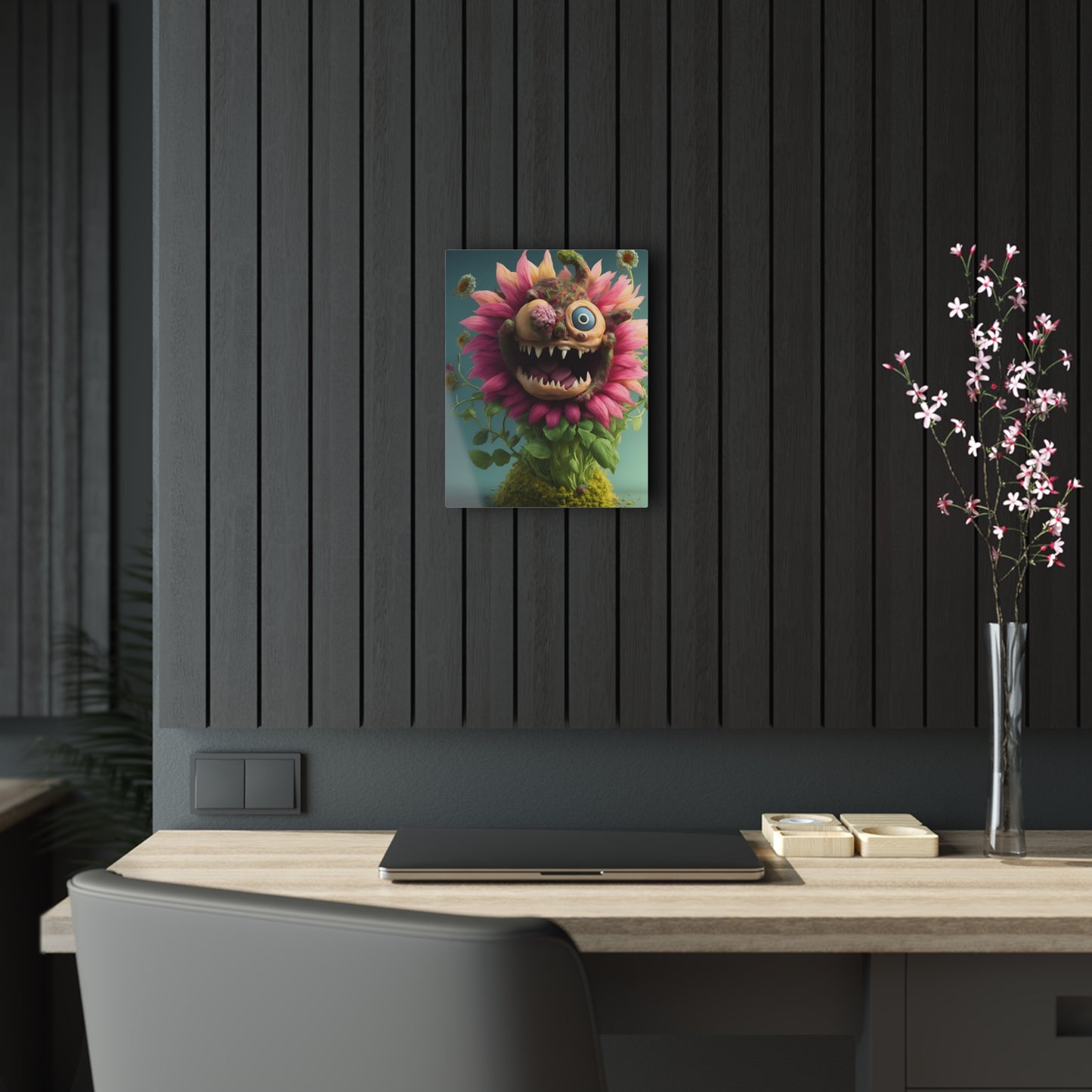 Monster Flower Art Panels for the kids room acrylic wall Art for the playroom or collectable monsters art 7/10