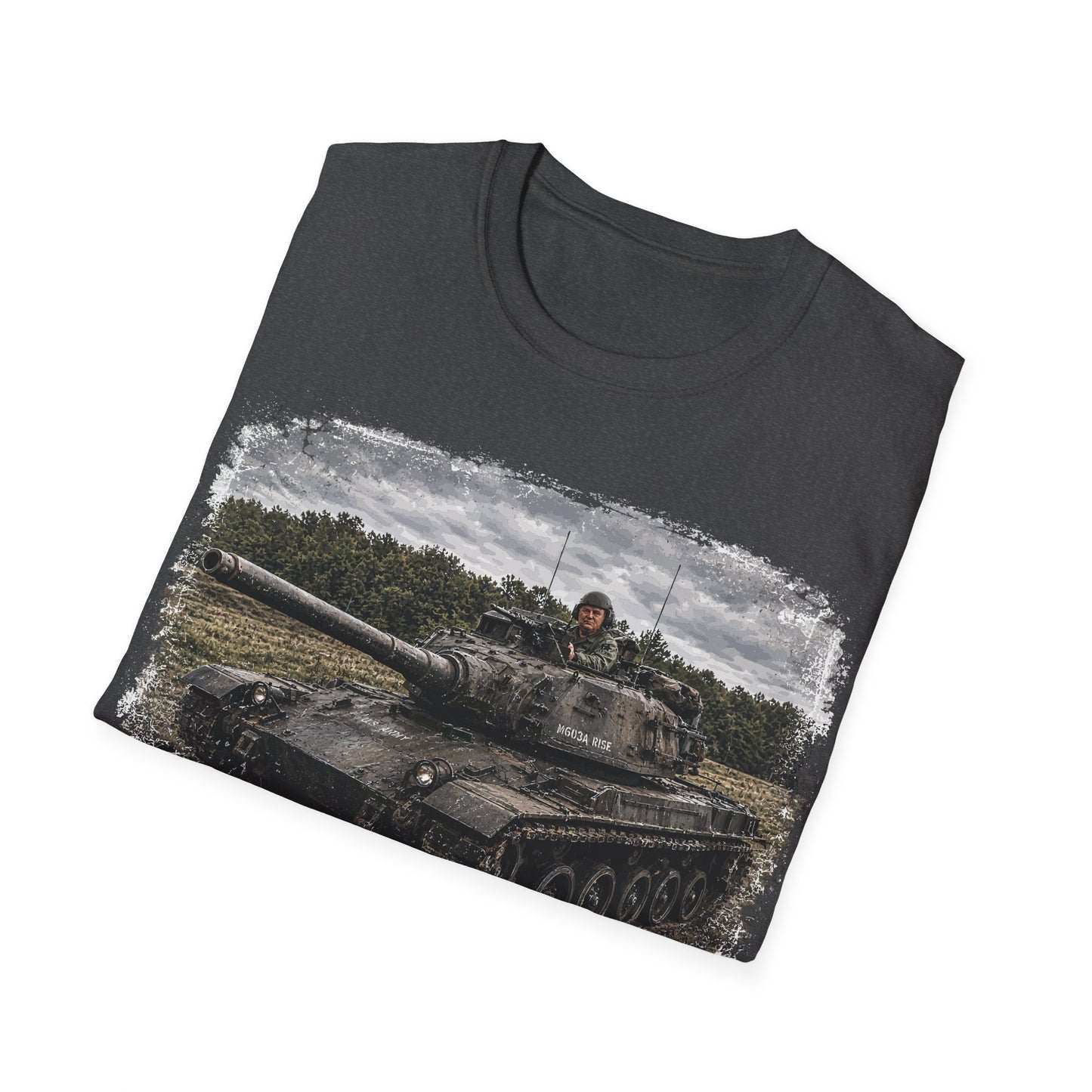 Tank Illustration T-Shirt — Vintage Battle Tank Graphic Tee for Military Enthusiasts