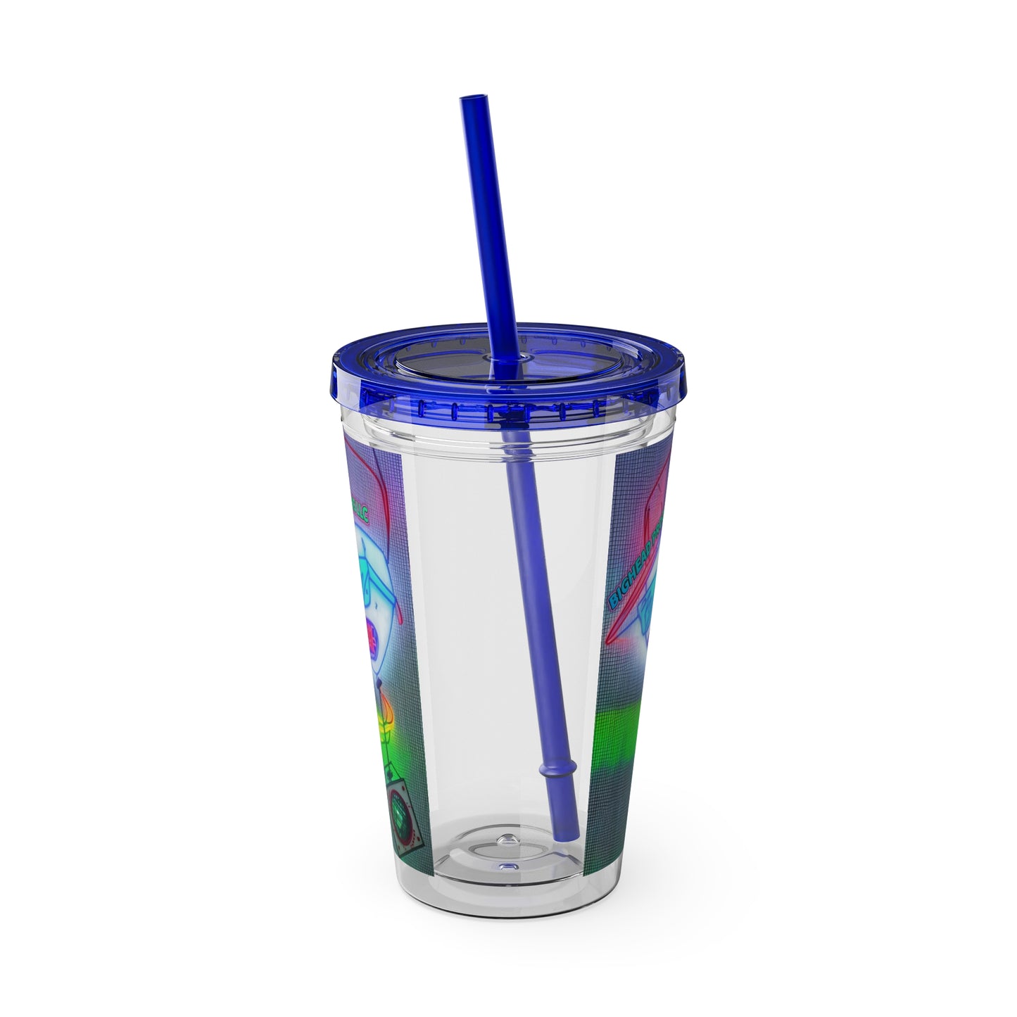 Big Head Sunsplash Tumbler with Straw, 16oz