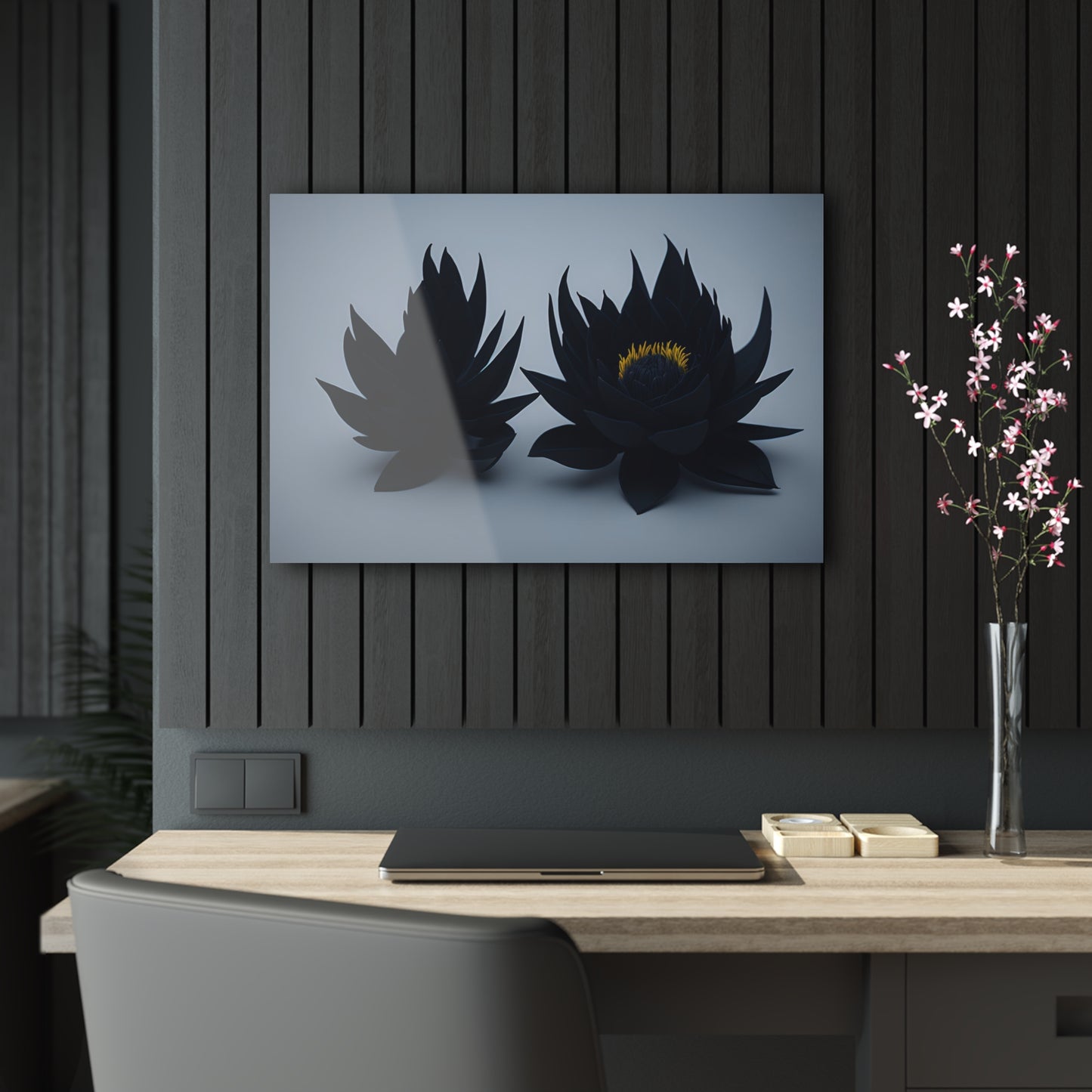 Dark Flower Acrylic Wall art Collection of Wall Art Panels portraying dark flowers with a gothic theme for those dark art lovers 5/6