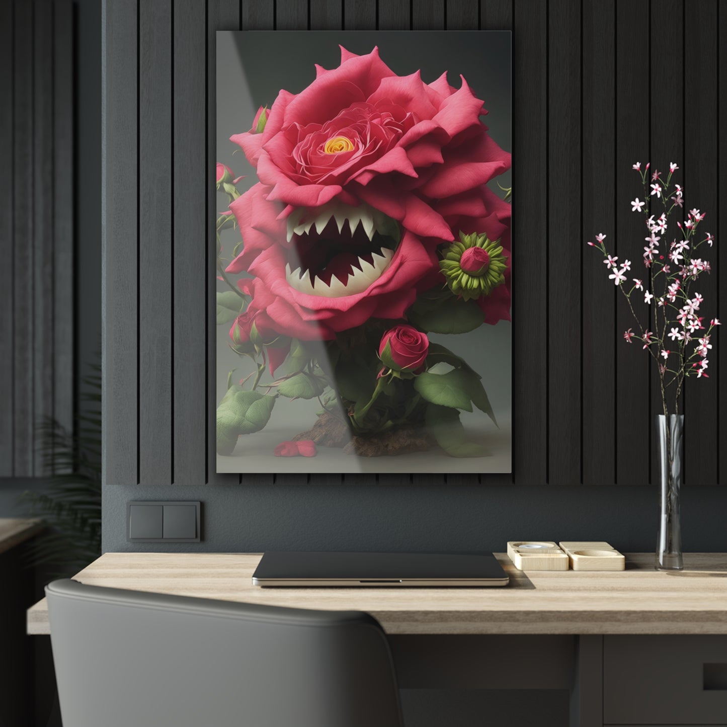 Monster Flower Art Panels for the kids room acrylic wall Art for the playroom or collectable monsters art 9/10