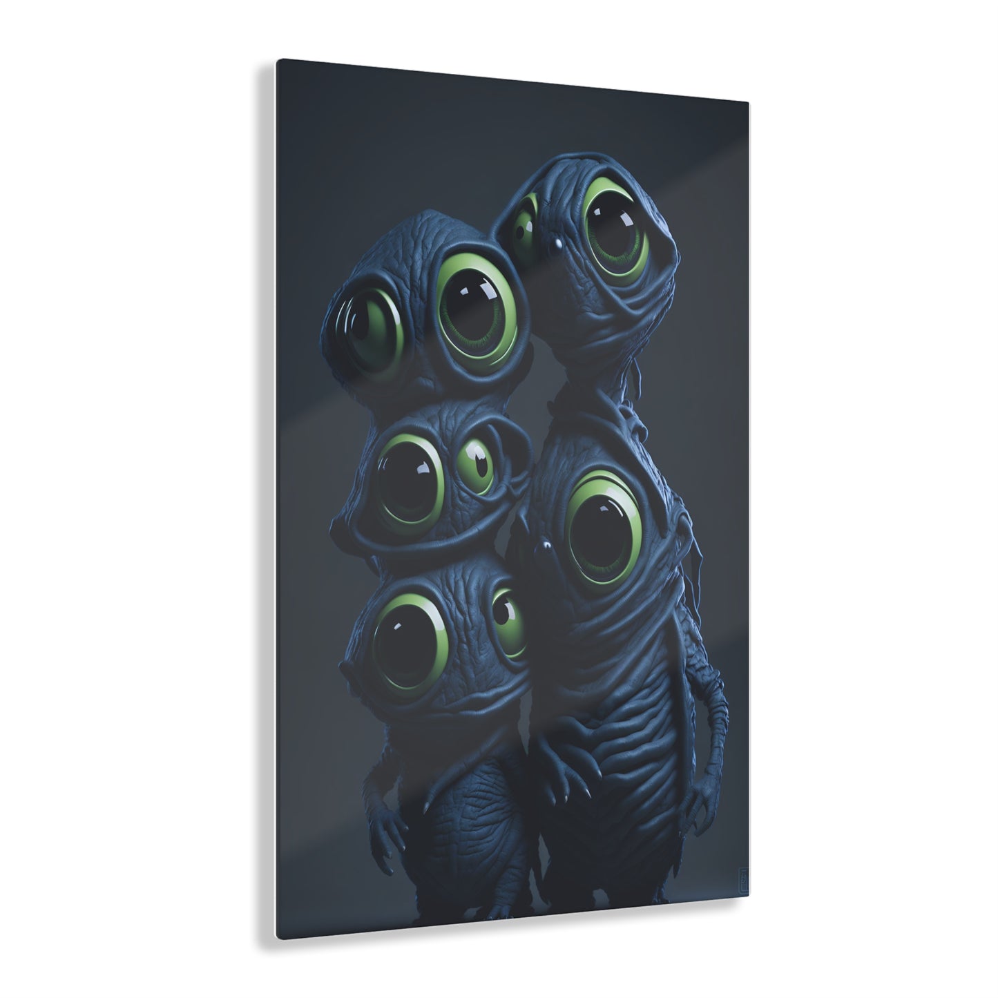 Besties in space Acrylic alien Wall Art Panels for best friends as gifts or for the kids room design v3