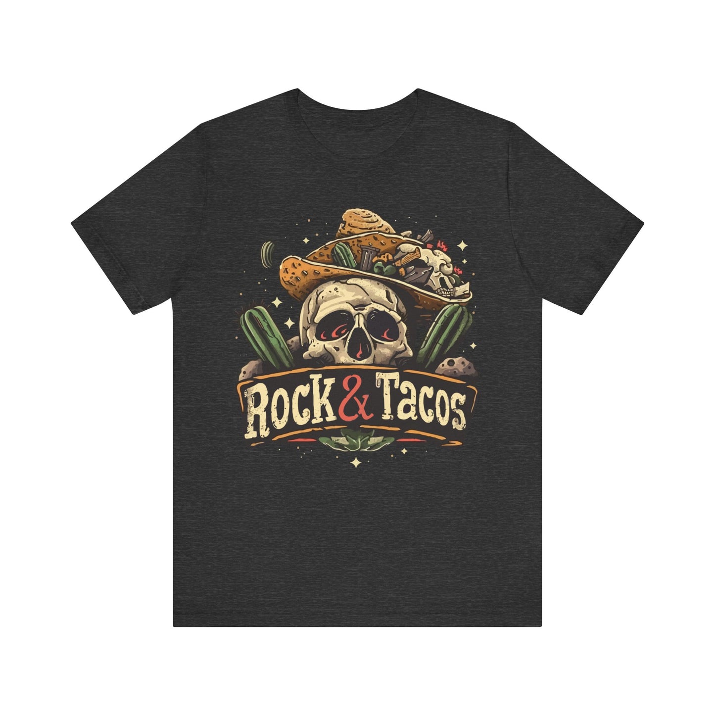 Rock & Tacos by Duane Tyree in NRH Texas Unisex Jersey Short Sleeve Tee