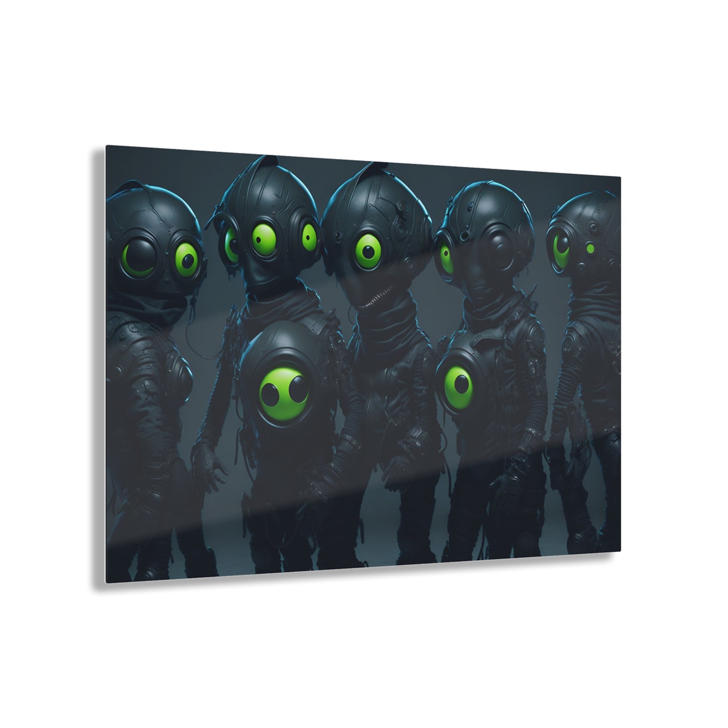 Alien Bikers Acrylic Wall Art Panels for Out of This World Decor for the gameoom bar garage or a gift v1 The Intergalactic Road Warriors