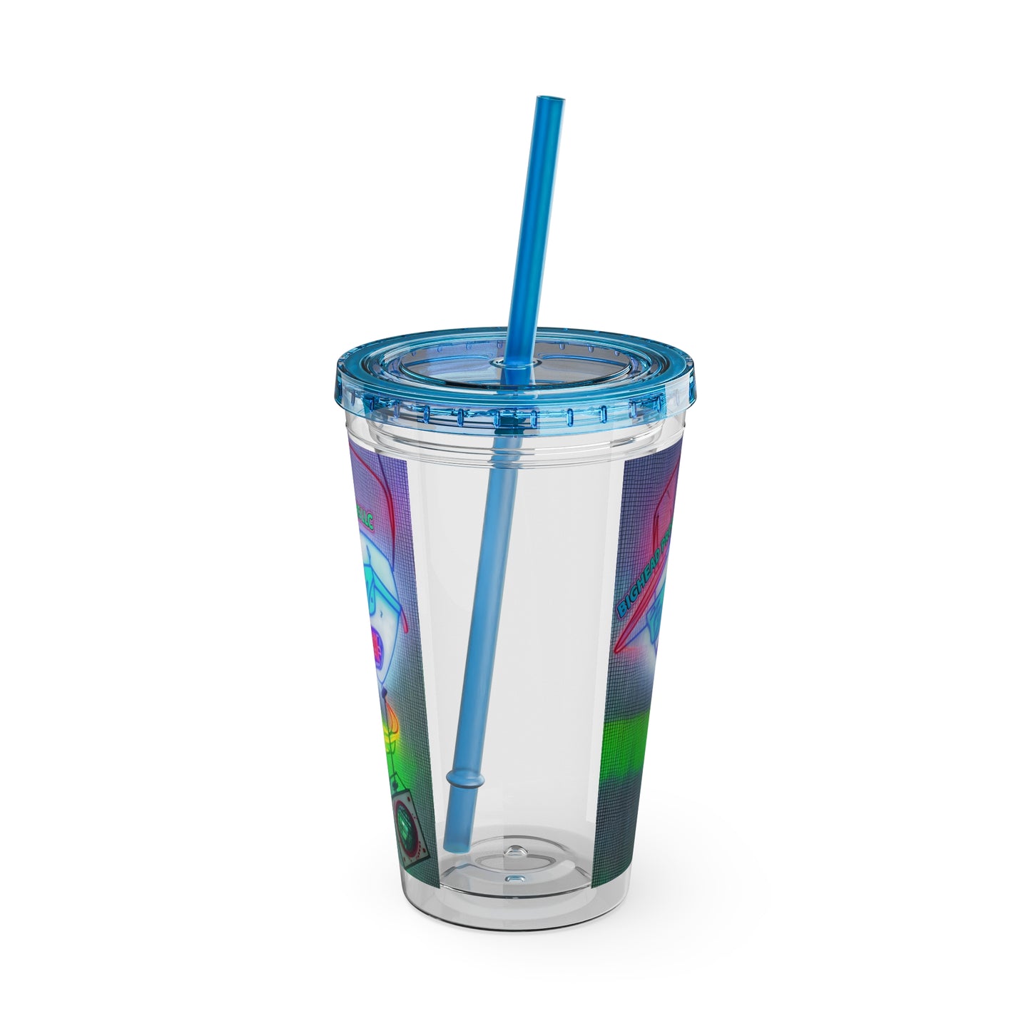 Big Head Sunsplash Tumbler with Straw, 16oz