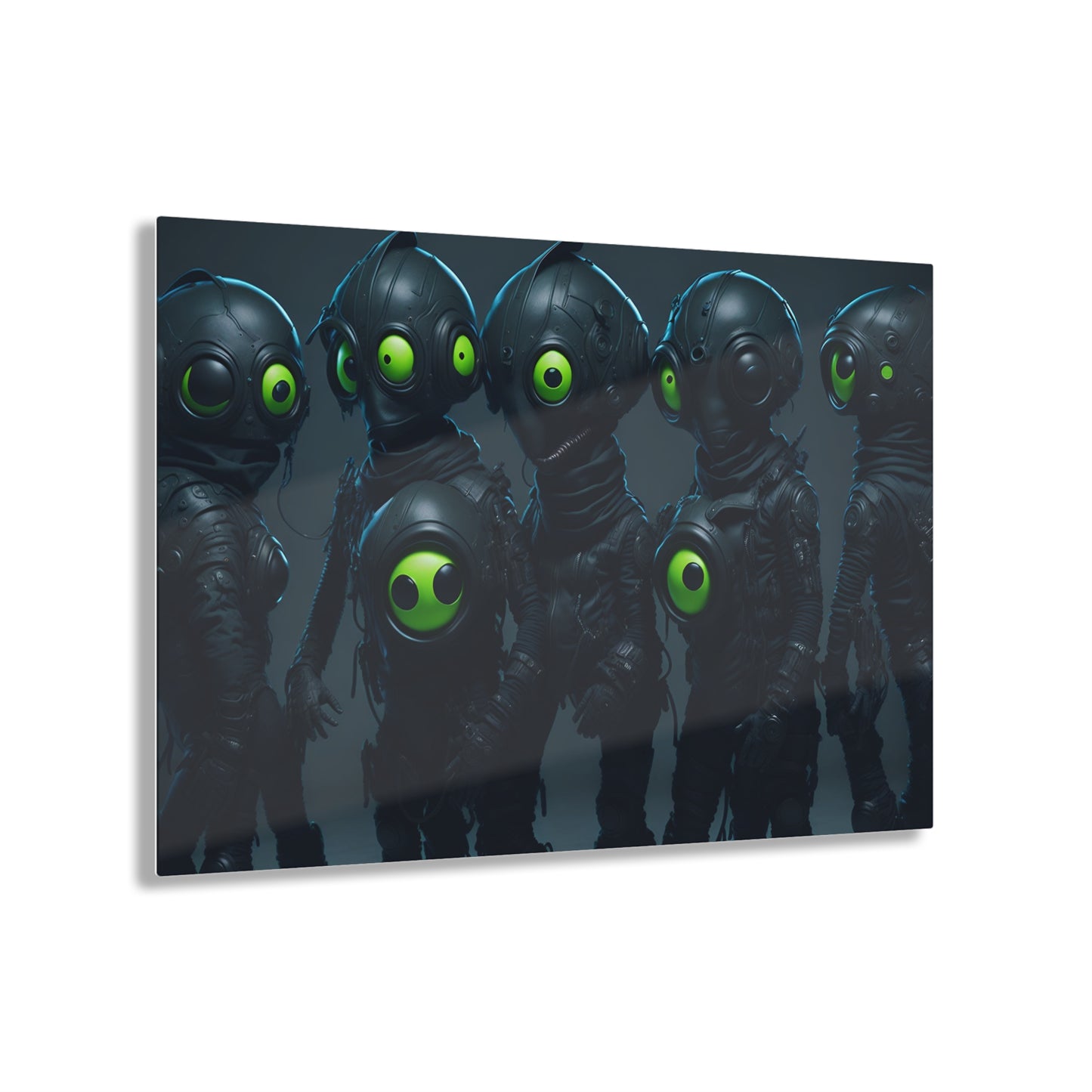 Alien Bikers Acrylic Wall Art Panels for Out of This World Decor for the gameoom bar garage or a gift v1 The Intergalactic Road Warriors