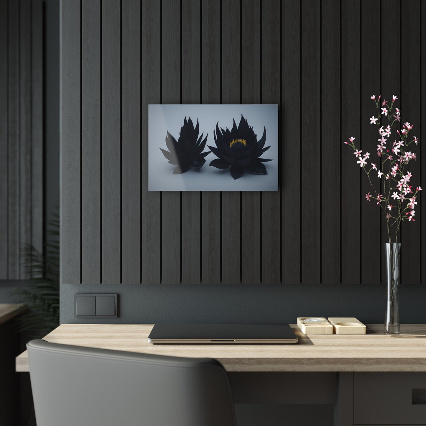 Dark Flower Acrylic Wall art Collection of Wall Art Panels portraying dark flowers with a gothic theme for those dark art lovers 5/6