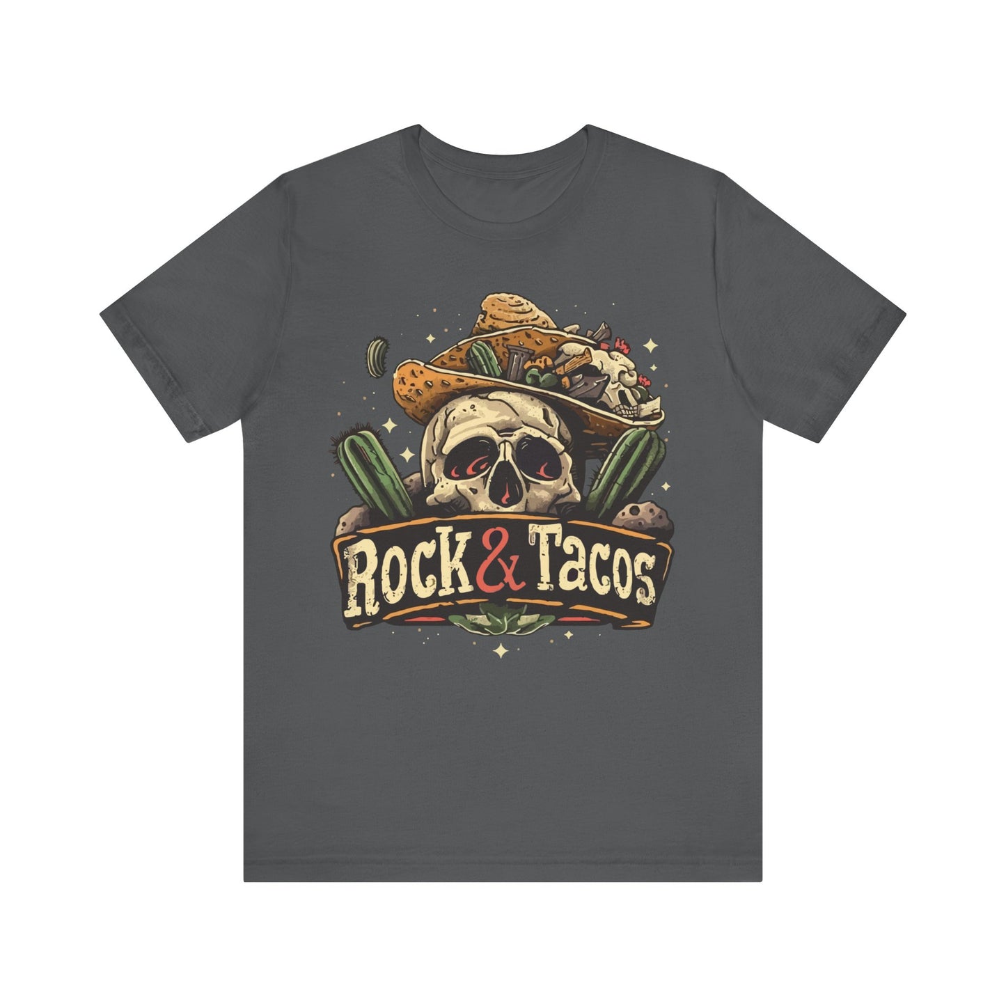 Rock & Tacos by Duane Tyree in NRH Texas Unisex Jersey Short Sleeve Tee