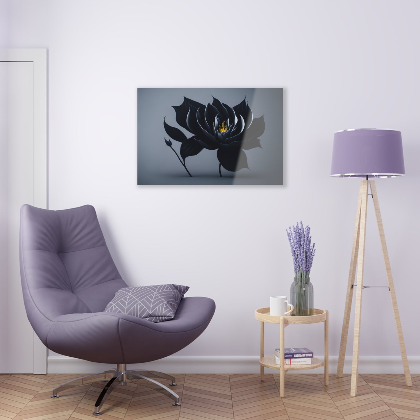 Dark Flower Acrylic Wall art Collection of Wall Art Panels portraying dark flowers with a gothic theme for those dark art lovers 4/6