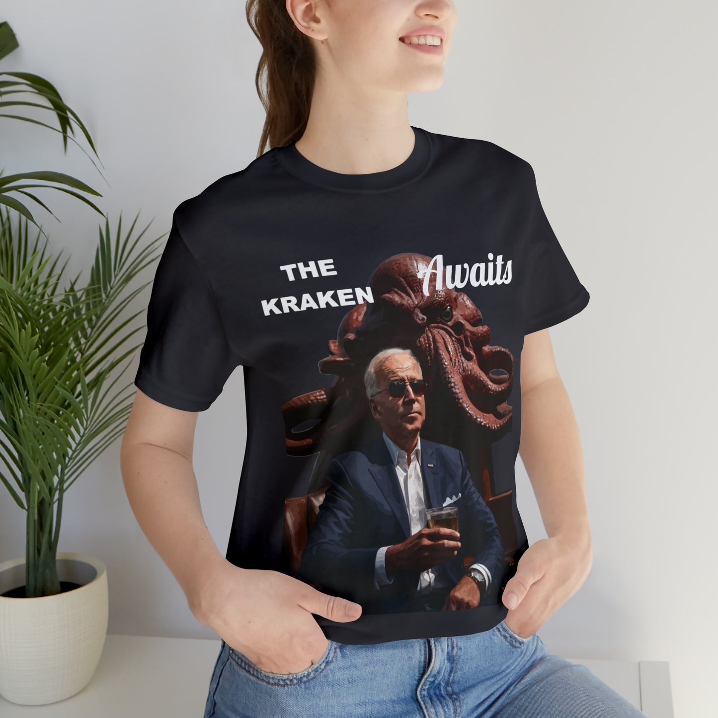 The Kraken Awaits Joe Biden tee shirt Unisex Jersey Short Sleeve Tee Powell release joe biden voter fraud trump t-shirt