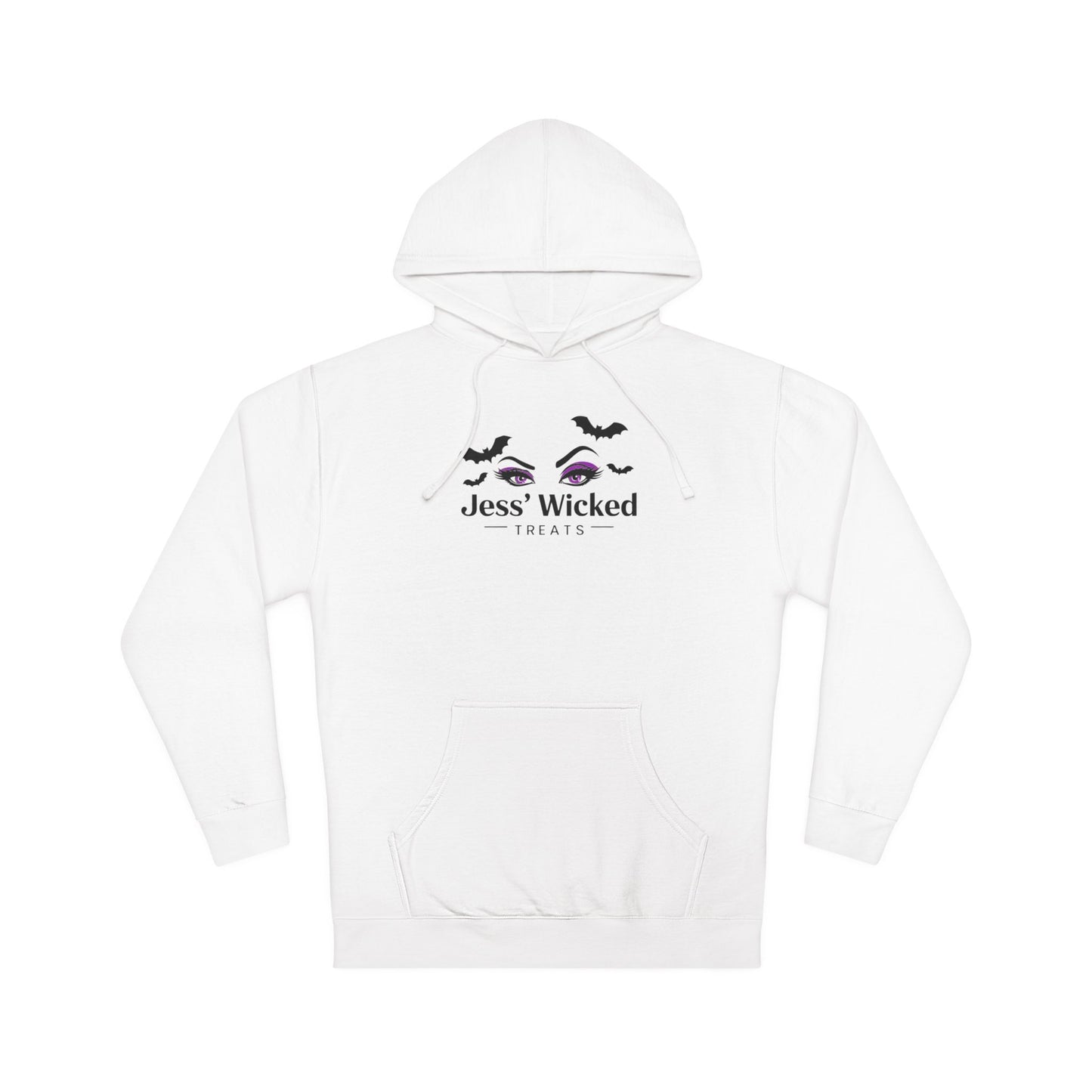 Logo Hoodie — "Jess' Wicked Treats" Cute Bat & Eye Bakery Tee