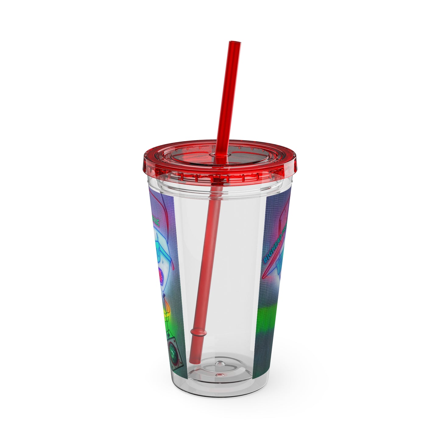 Big Head Sunsplash Tumbler with Straw, 16oz