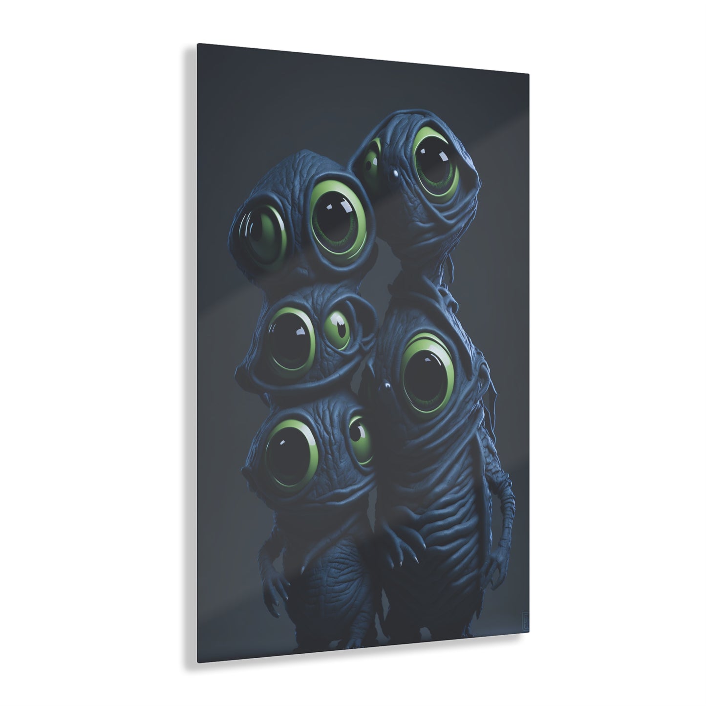 Besties in space Acrylic alien Wall Art Panels for best friends as gifts or for the kids room design v3