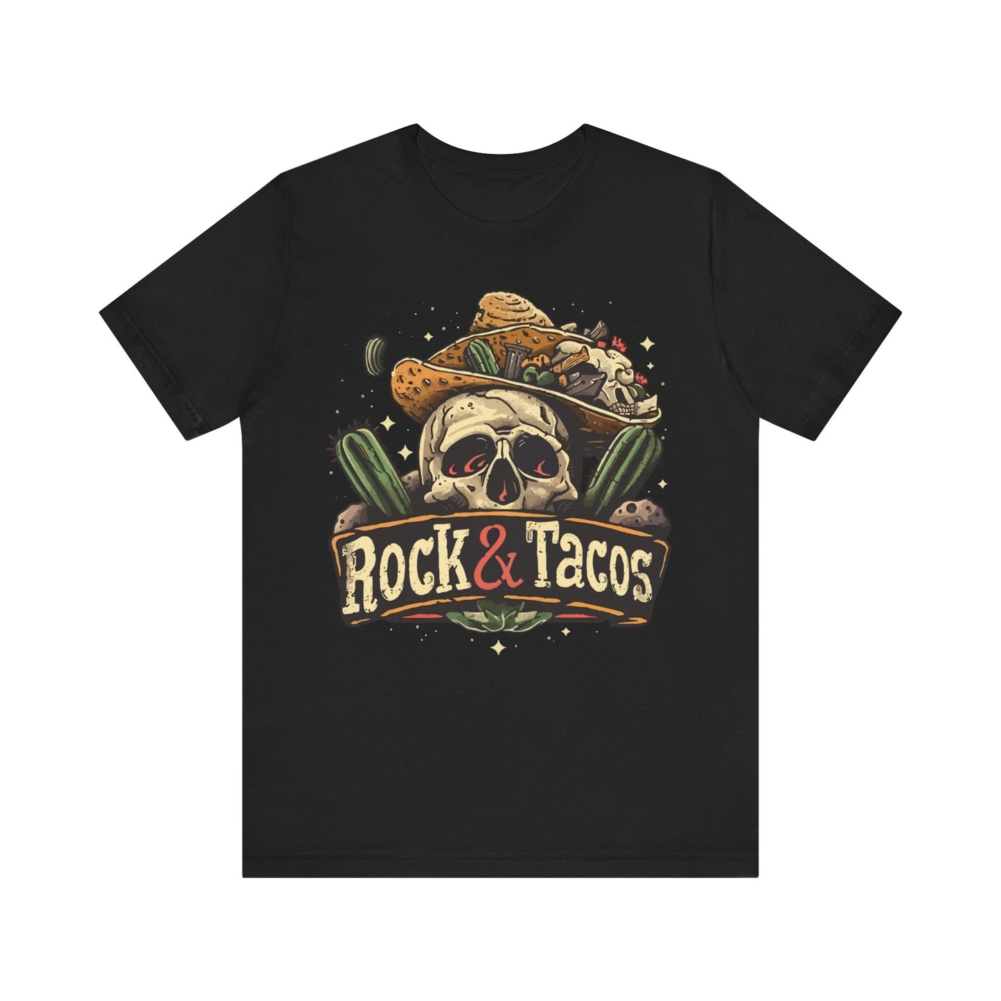 Rock & Tacos by Duane Tyree in NRH Texas Unisex Jersey Short Sleeve Tee