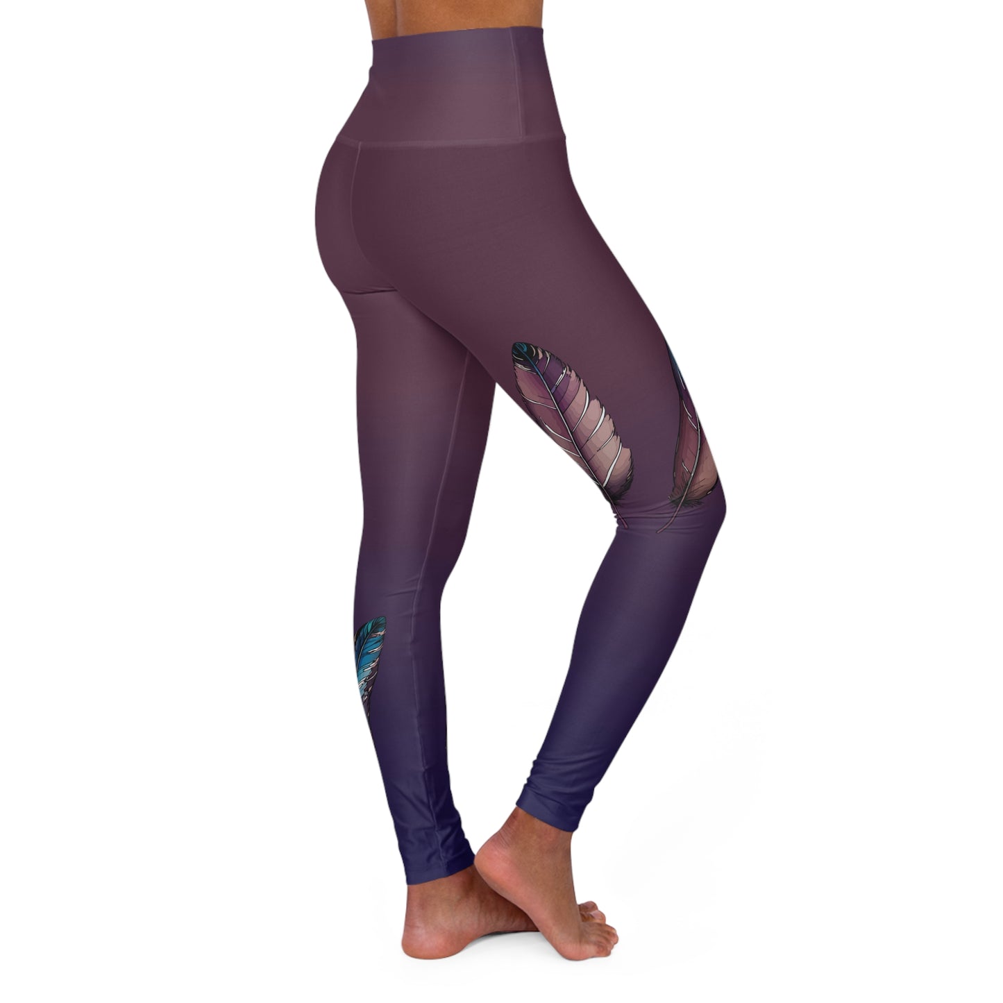 Native feather Yoga Leggings  yoga pants for working out in style with a unique feather design