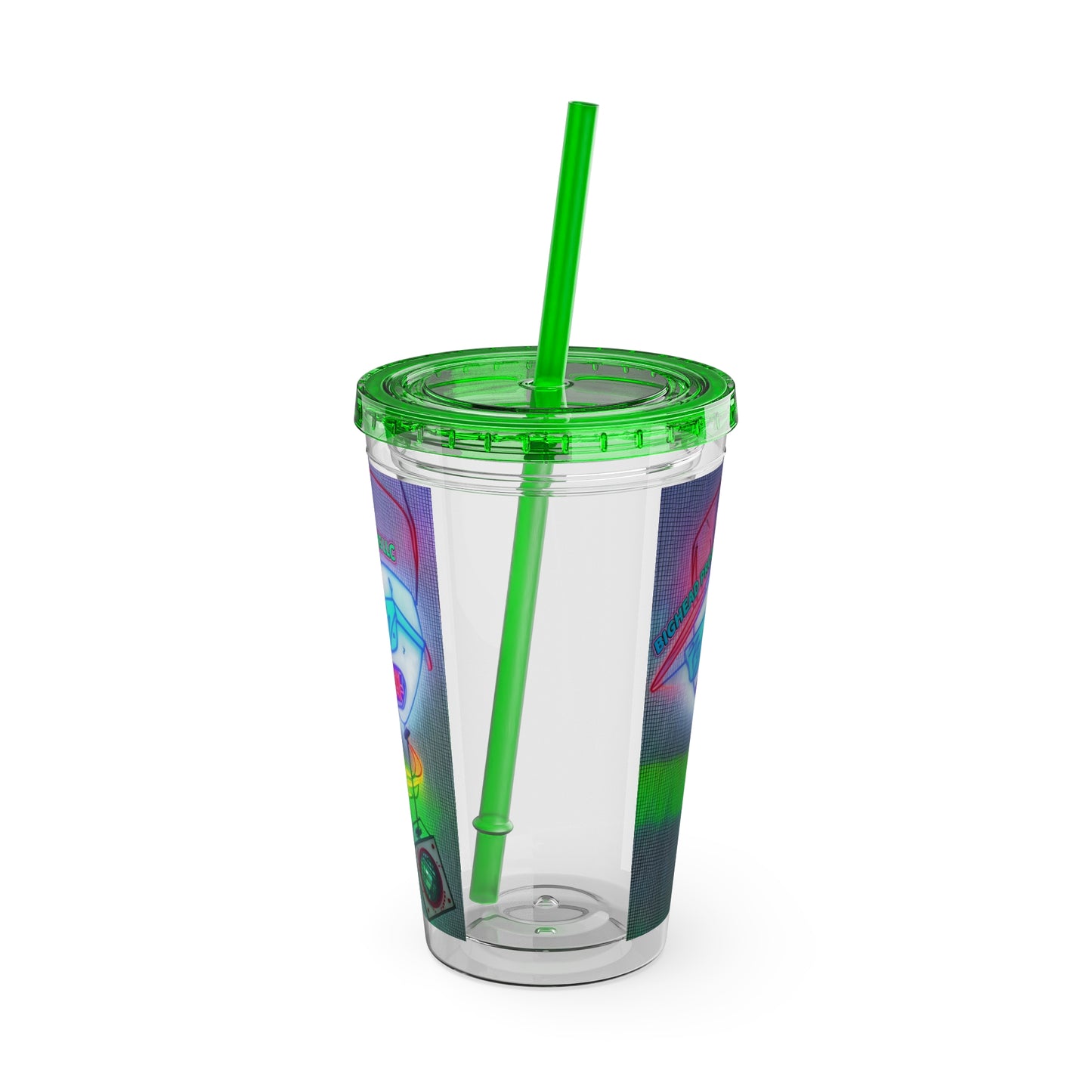 Big Head Sunsplash Tumbler with Straw, 16oz