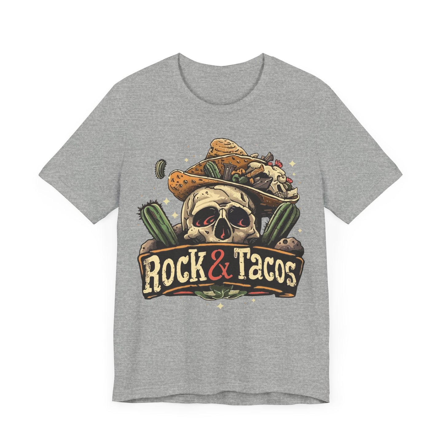 Rock & Tacos by Duane Tyree in NRH Texas Unisex Jersey Short Sleeve Tee