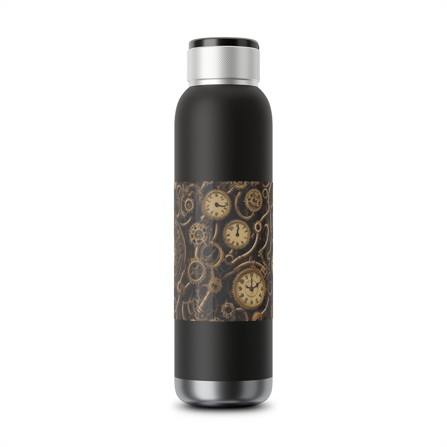 Steampunk Bluetooth Water Bottle Soundwave Copper Vacuum Audio Bottle 22oz water bottle with integrated bluetooth speaker for music