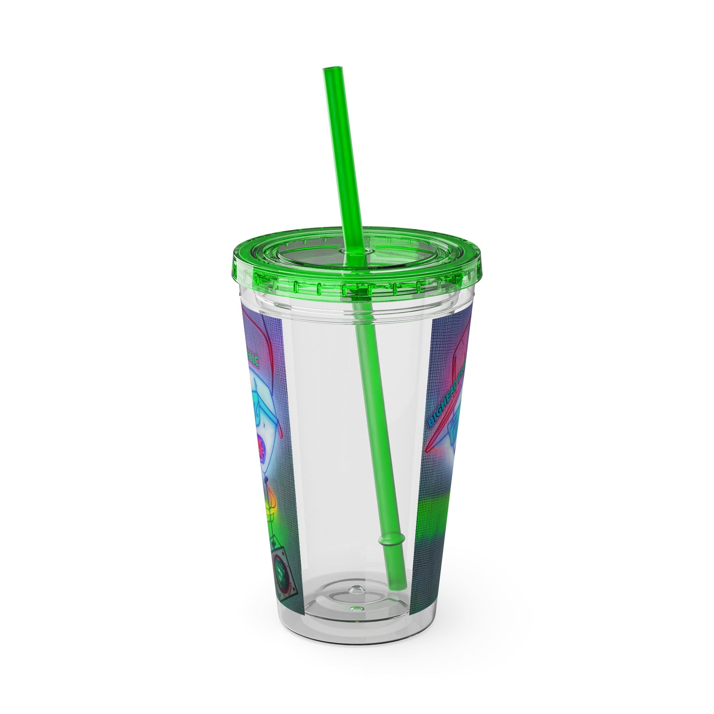 Big Head Sunsplash Tumbler with Straw, 16oz