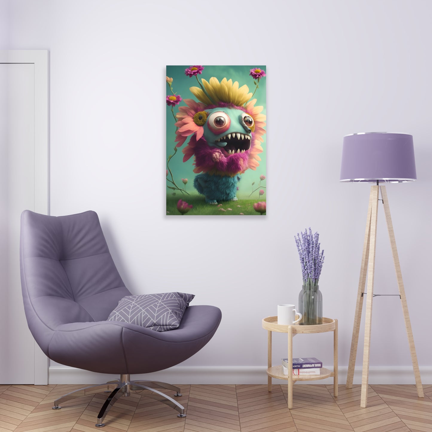 Monster Flower Art Panels for the kids room acrylic wall Art for the playroom or collectable monsters art 5/10