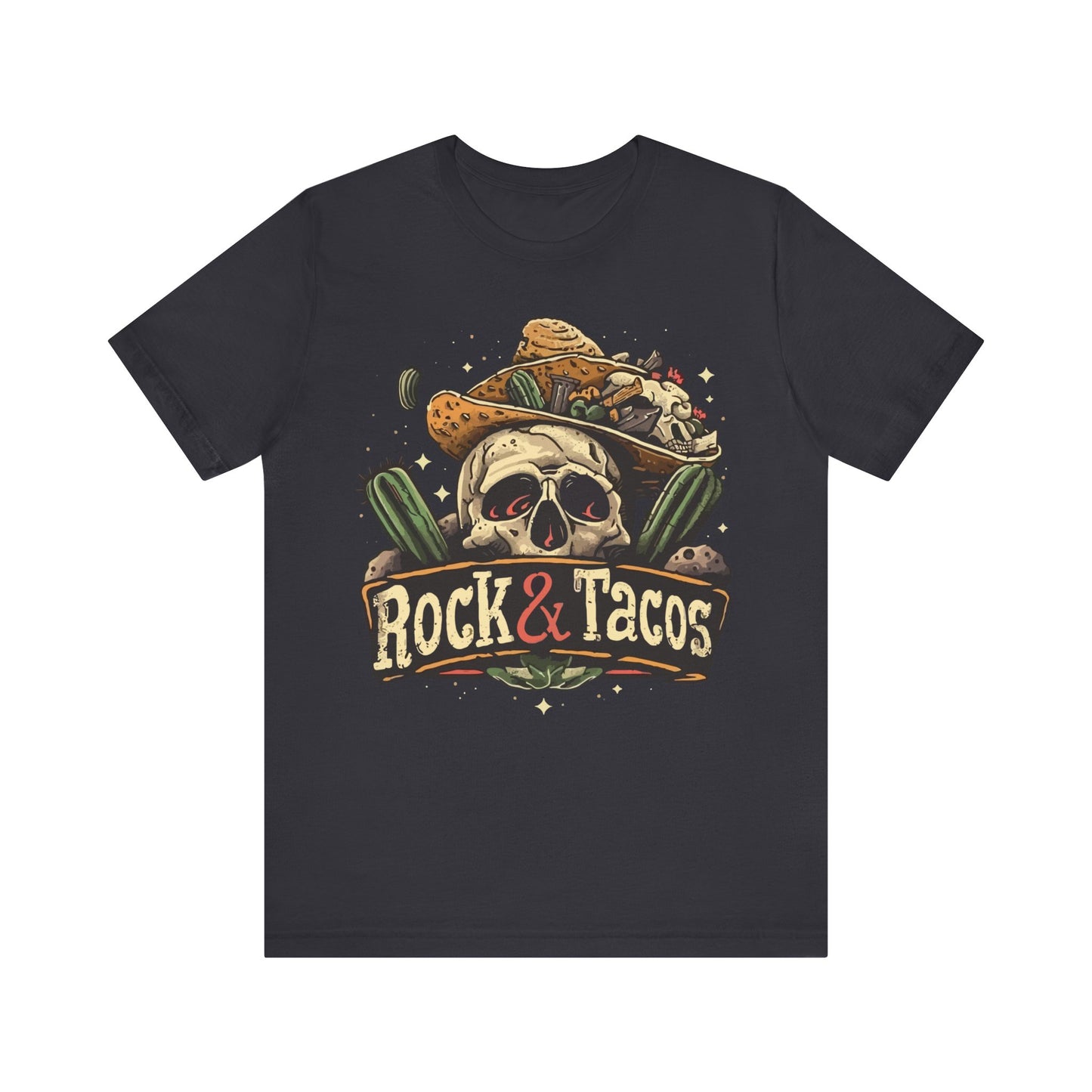 Rock & Tacos by Duane Tyree in NRH Texas Unisex Jersey Short Sleeve Tee