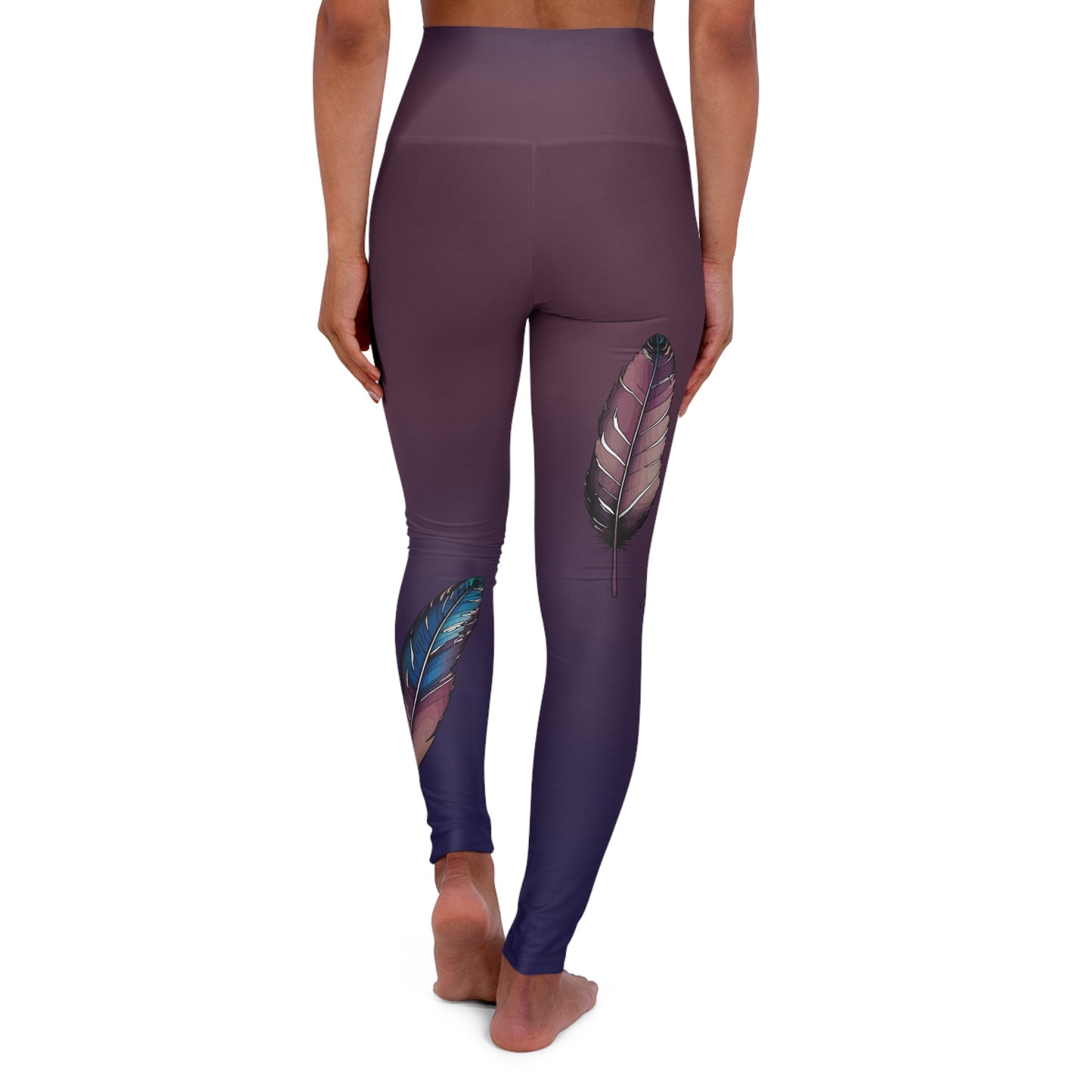 Native feather Yoga Leggings  yoga pants for working out in style with a unique feather design