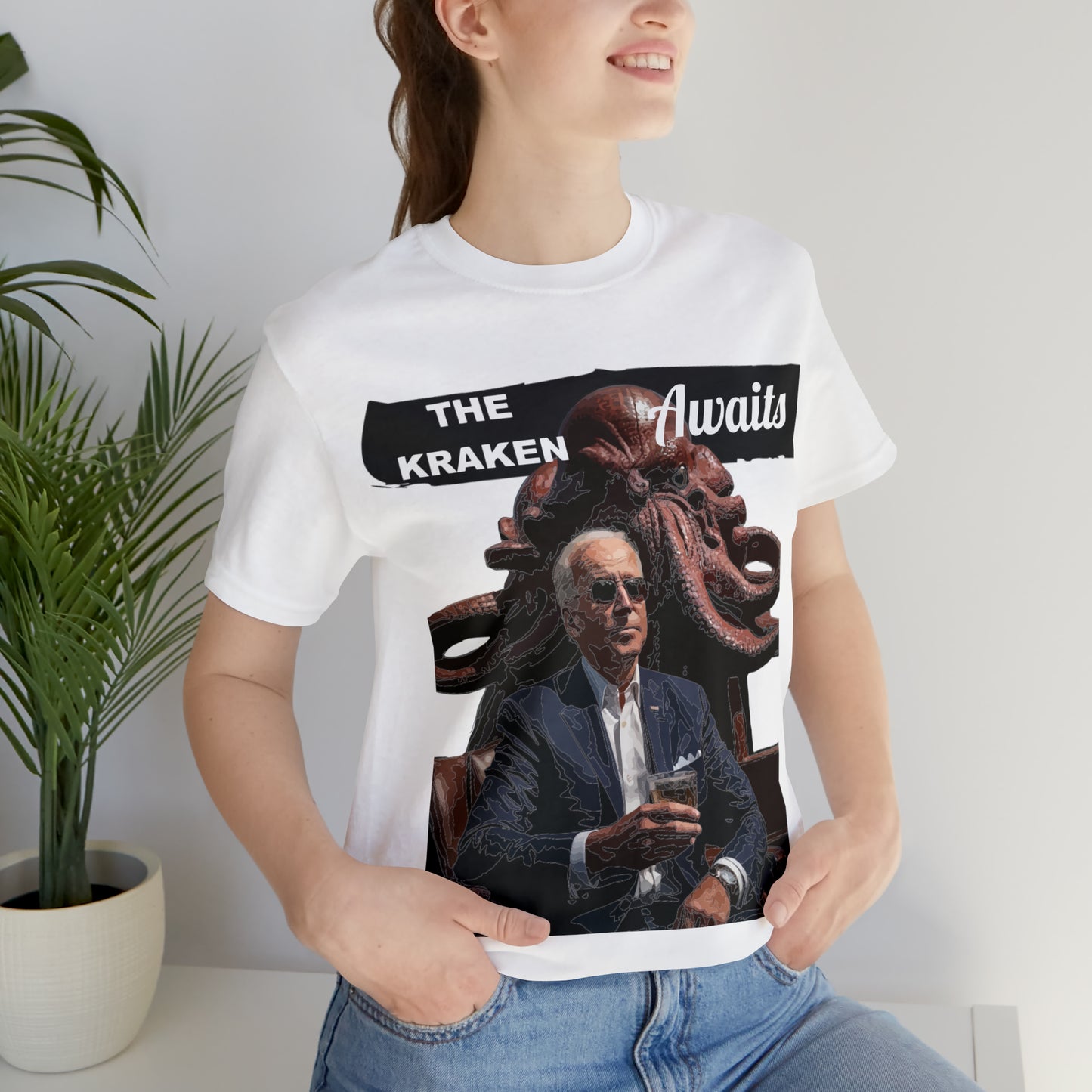 The Kraken Awaits Joe Biden tee shirt Unisex Jersey Short Sleeve Tee Powell release joe biden voter fraud trump t-shirt