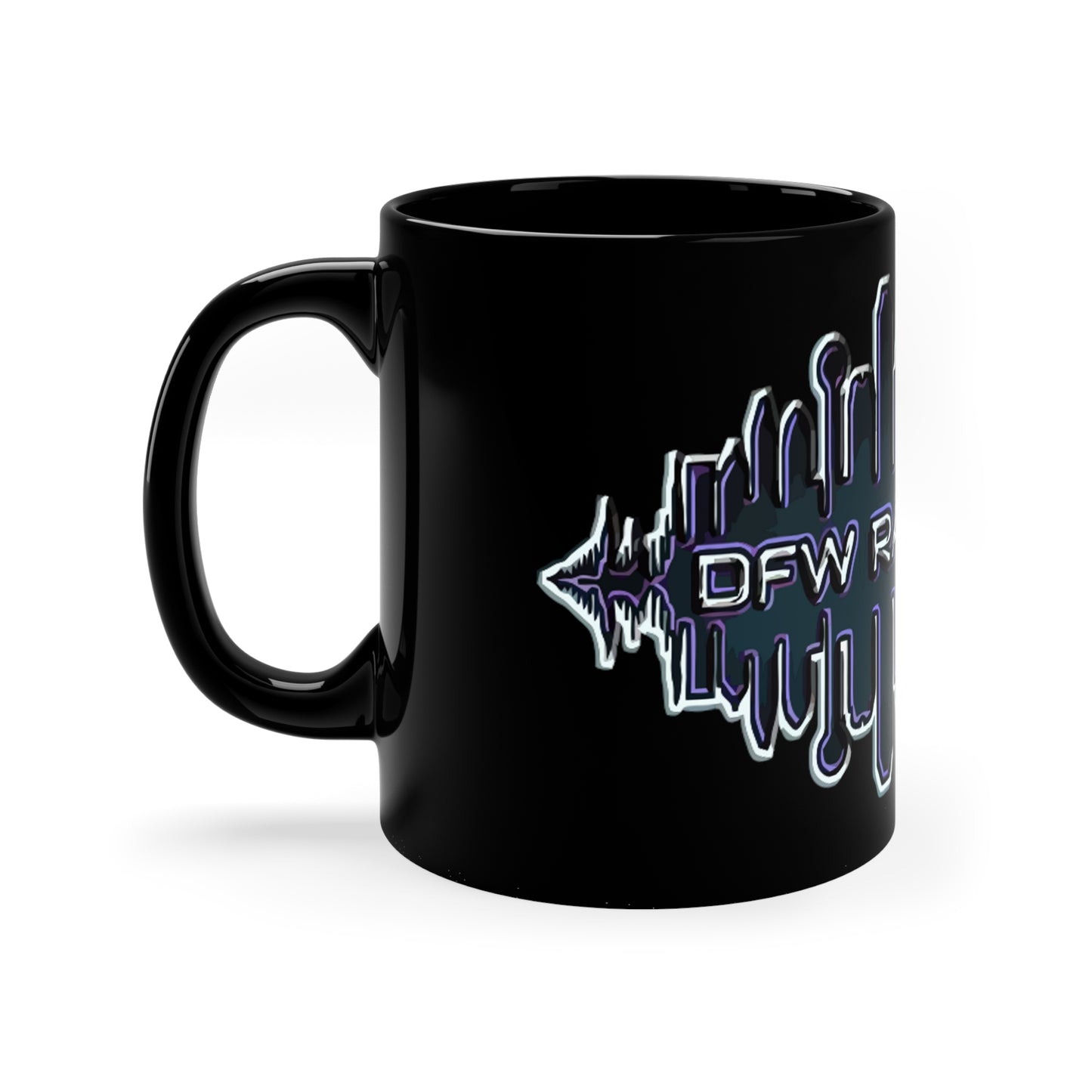 DFW Rave Fam 11oz Black Mug for Big Head Productions