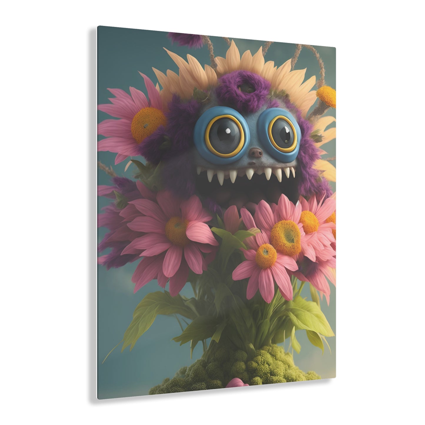 Monster Flower Art Panels for the kids room acrylic wall Art for the playroom or collectable monsters art 2/10