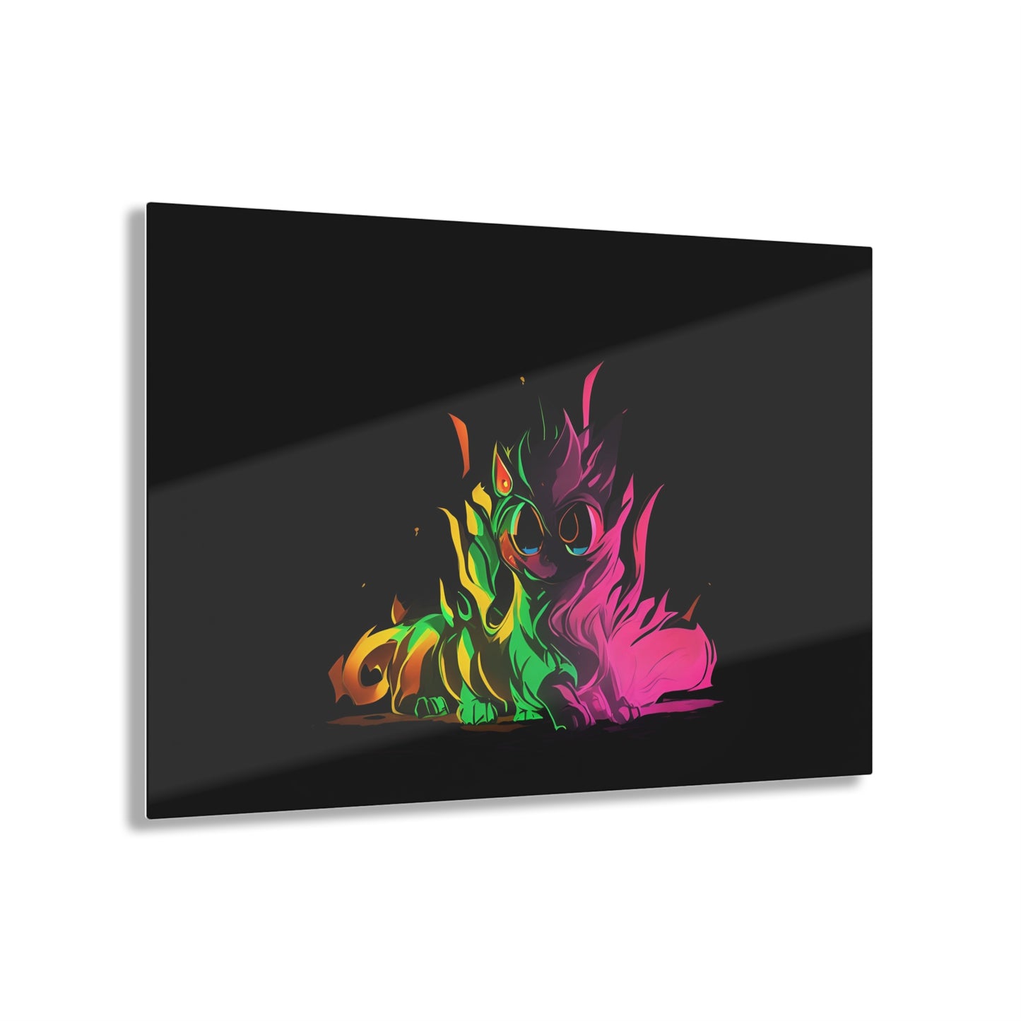Abstracts Art on Jet Black Acrylic Panels for gameroom art gay gift for lgbtq lovers ally femme style art horizontal orientaion v6