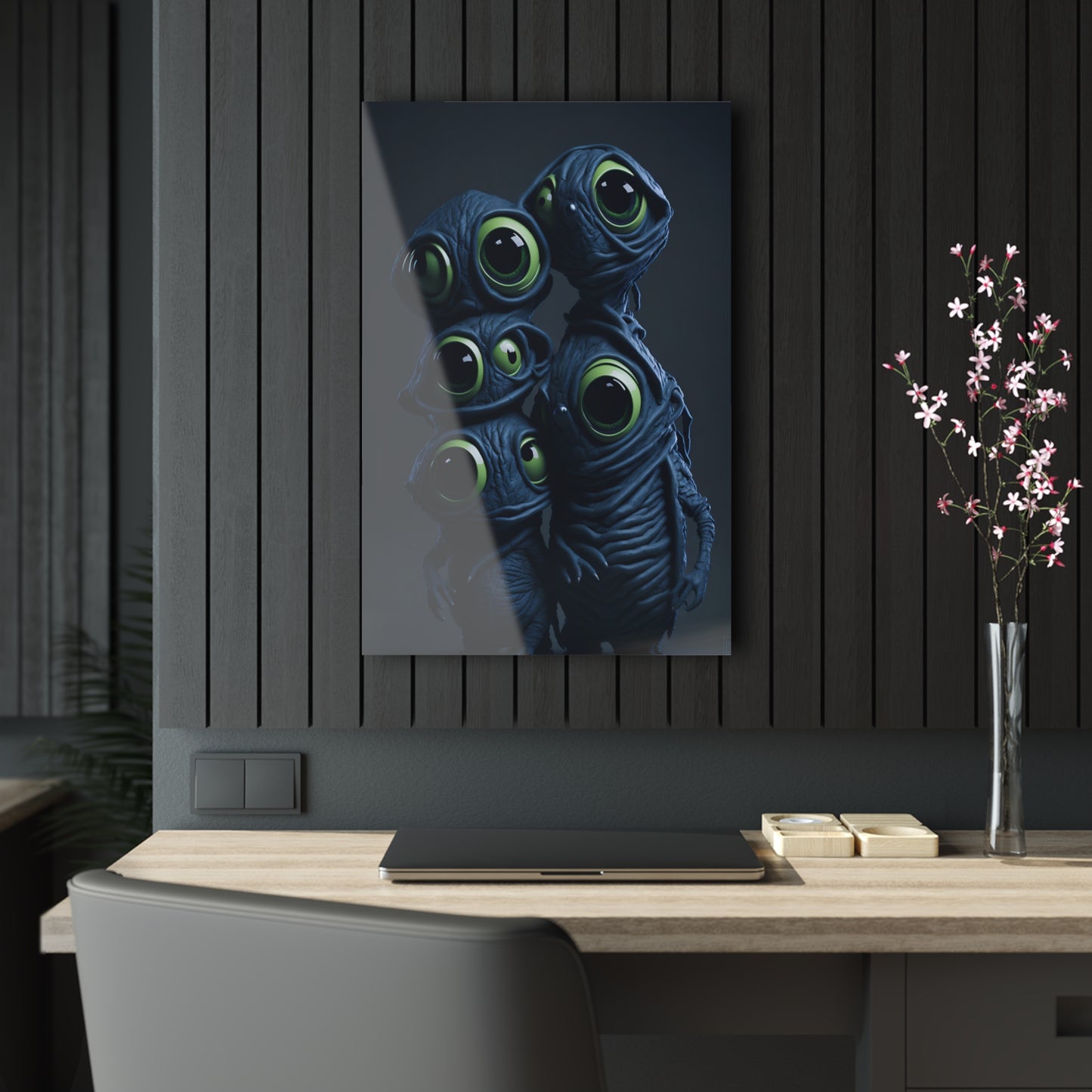 Besties in space Acrylic alien Wall Art Panels for best friends as gifts or for the kids room design v3