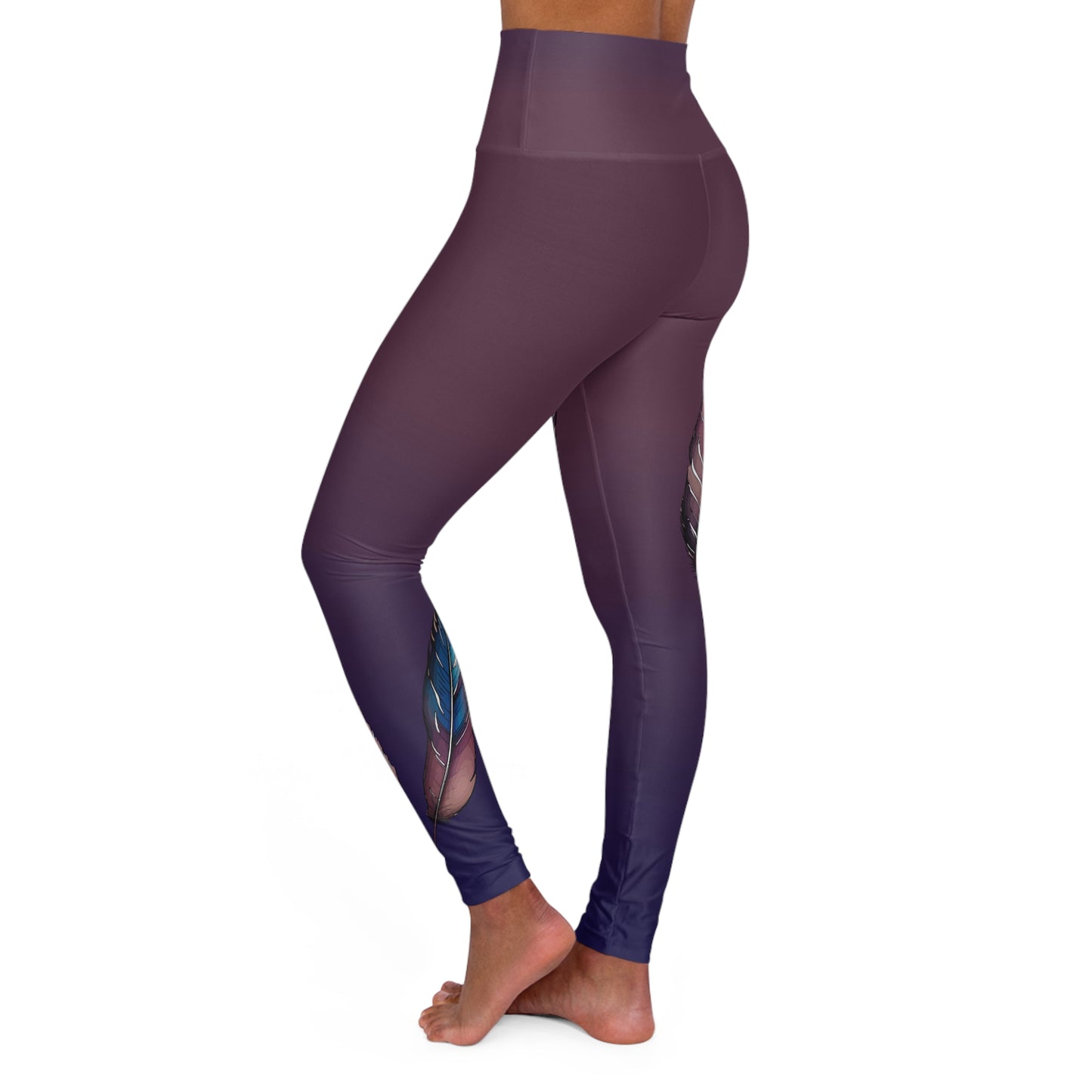 Native feather Yoga Leggings  yoga pants for working out in style with a unique feather design