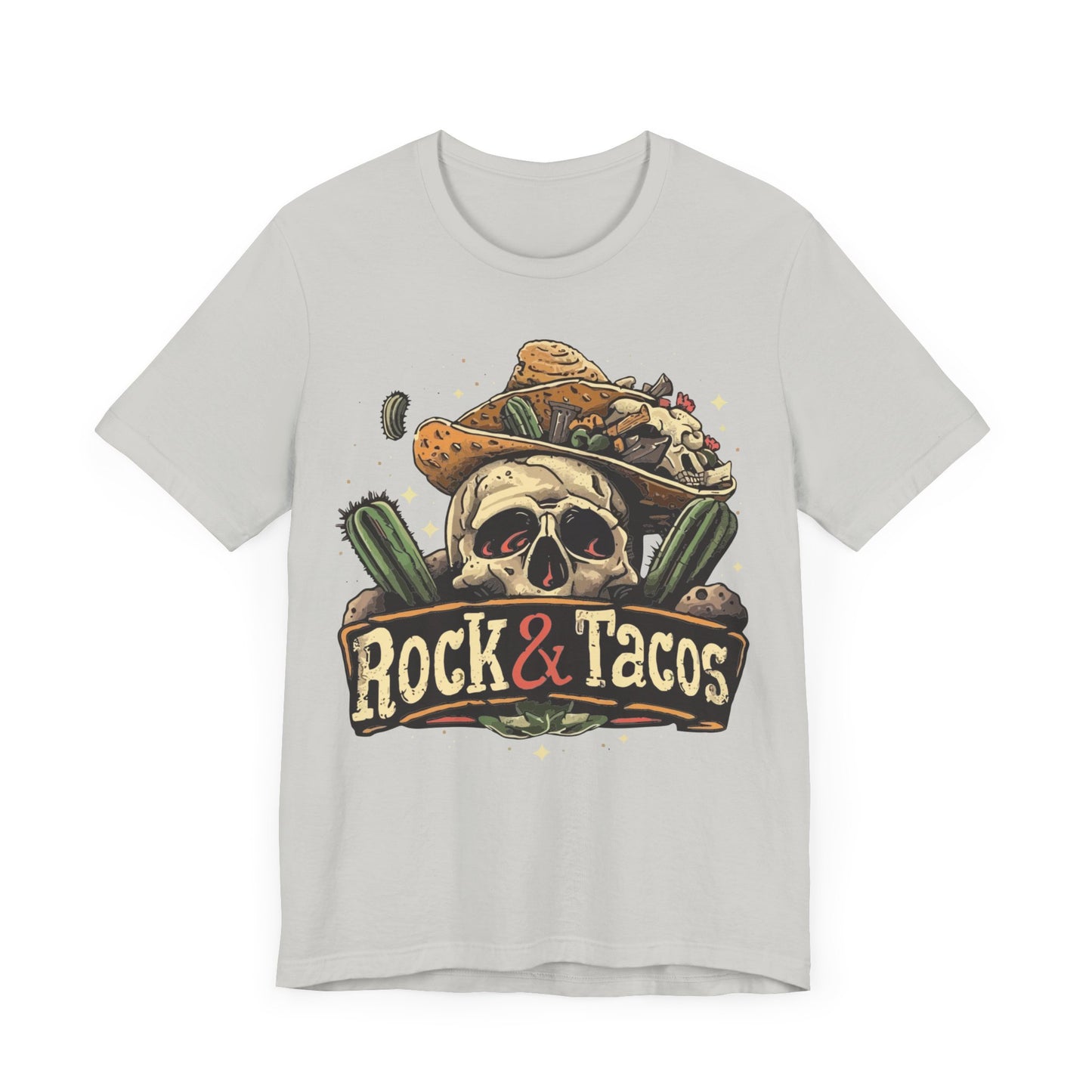 Rock & Tacos by Duane Tyree in NRH Texas Unisex Jersey Short Sleeve Tee