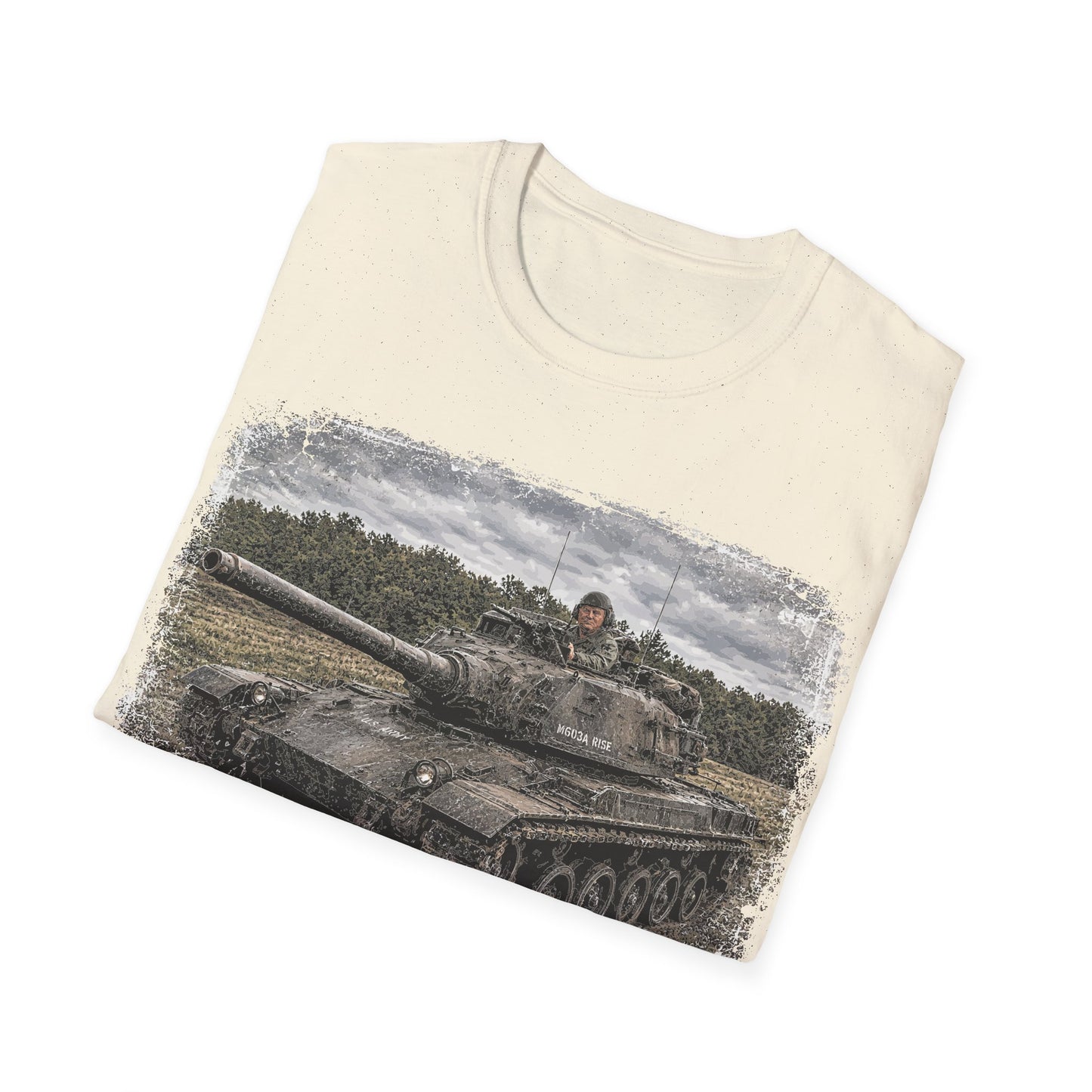 Tank Illustration T-Shirt — Vintage Battle Tank Graphic Tee for Military Enthusiasts