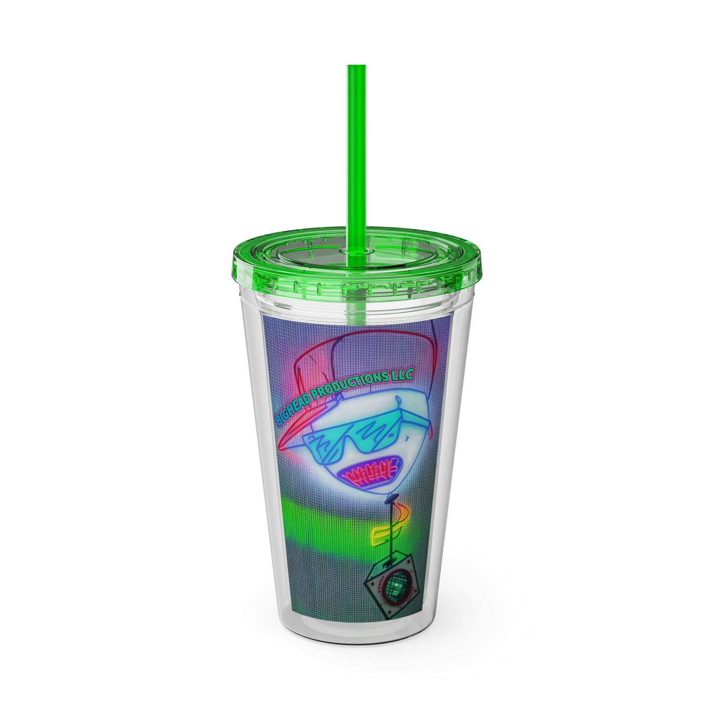 Big Head Sunsplash Tumbler with Straw, 16oz