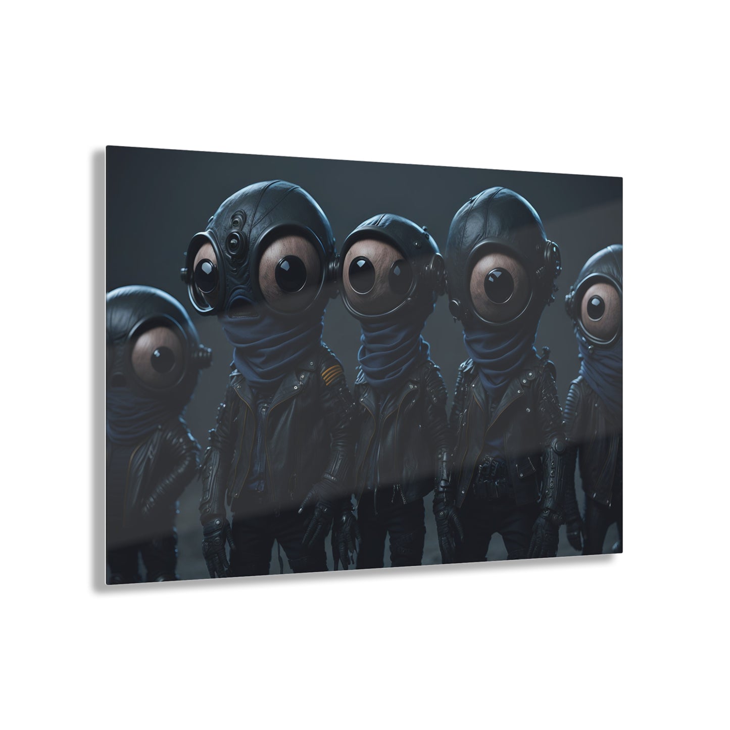 Alien Bikers Acrylic Wall Art Panels for Out of This World Decor for the gameoom bar garage or a gift v3 The Outer Space Outlaws