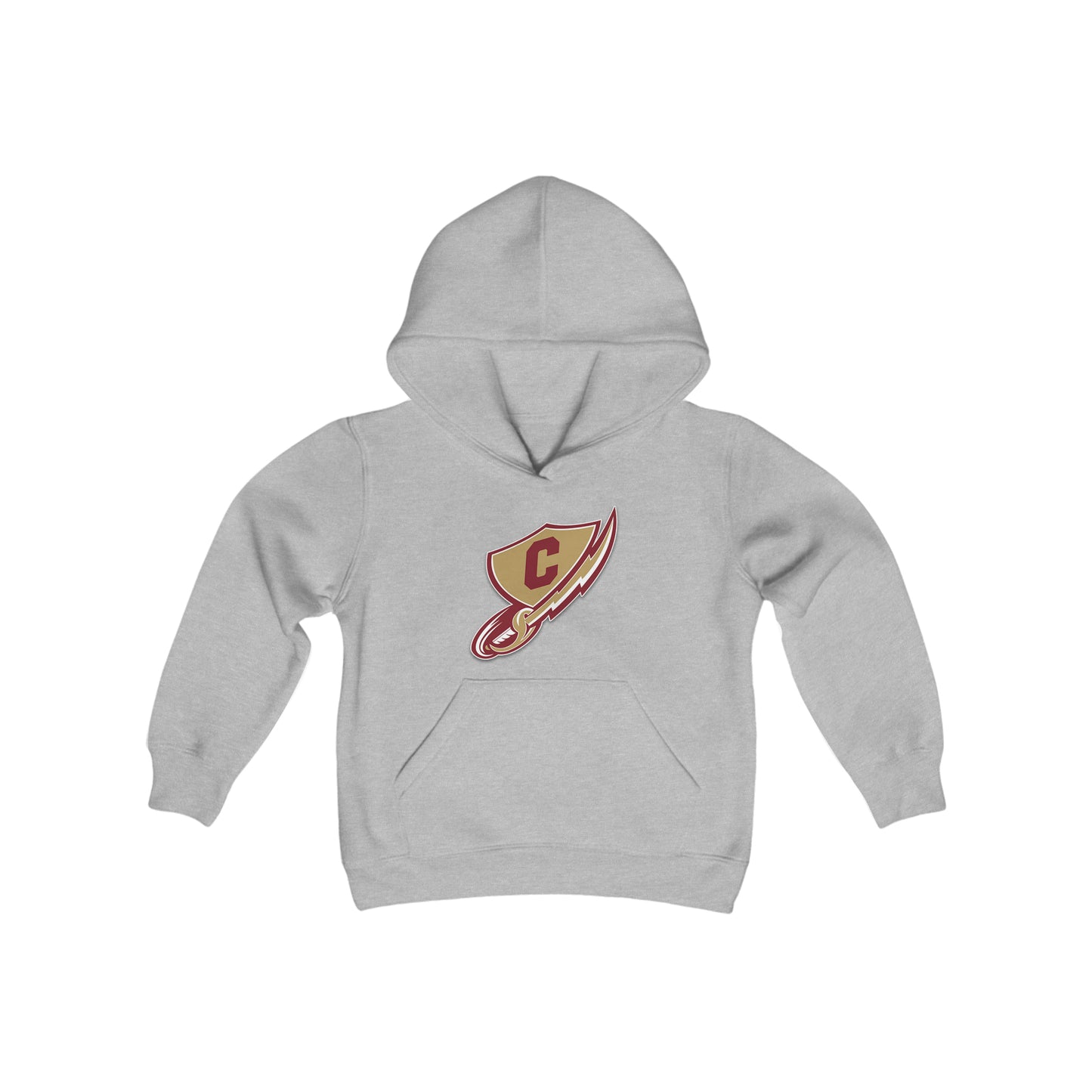 Keller High School Central Chargers Youth Heavy Blend Hooded Sweatshirt available in 6 colors