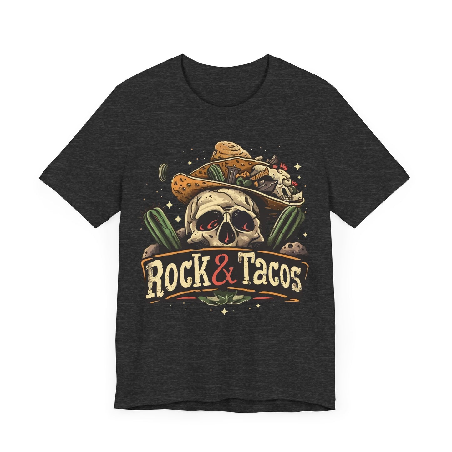 Rock & Tacos by Duane Tyree in NRH Texas Unisex Jersey Short Sleeve Tee