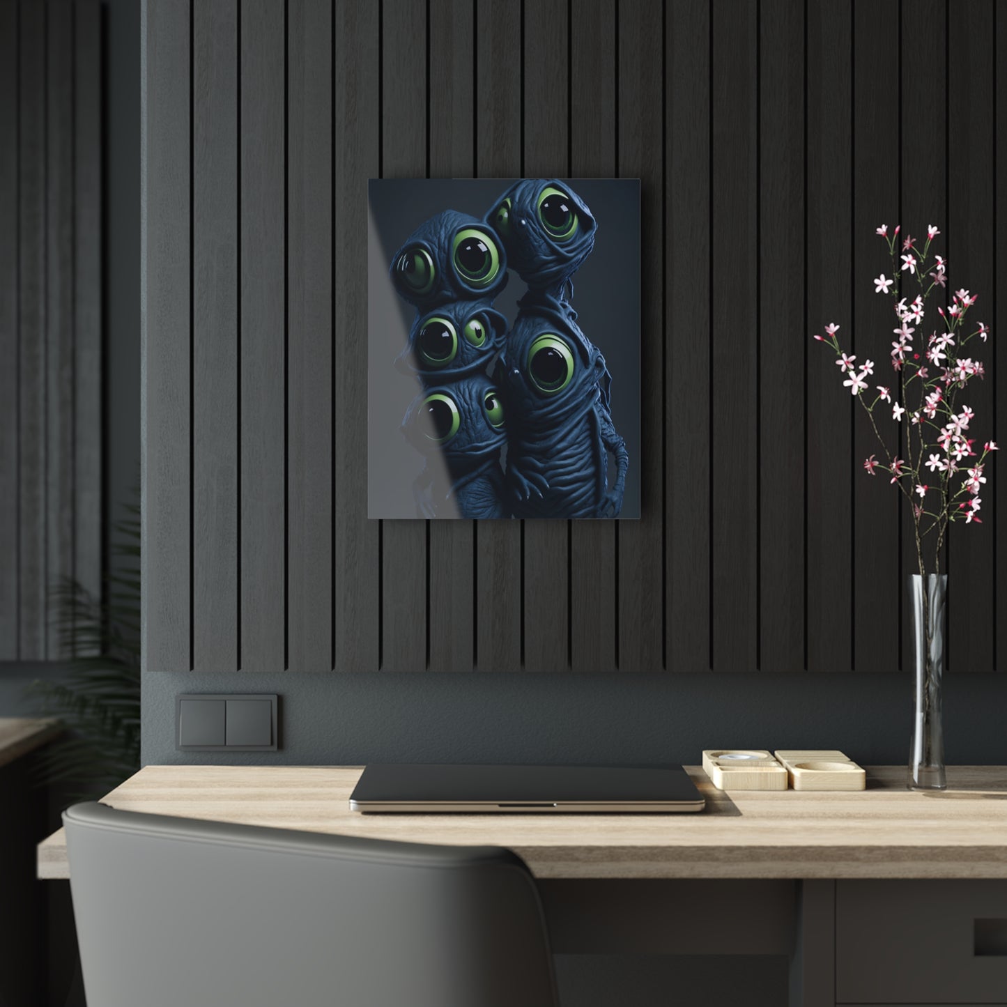 Besties in space Acrylic alien Wall Art Panels for best friends as gifts or for the kids room design v3