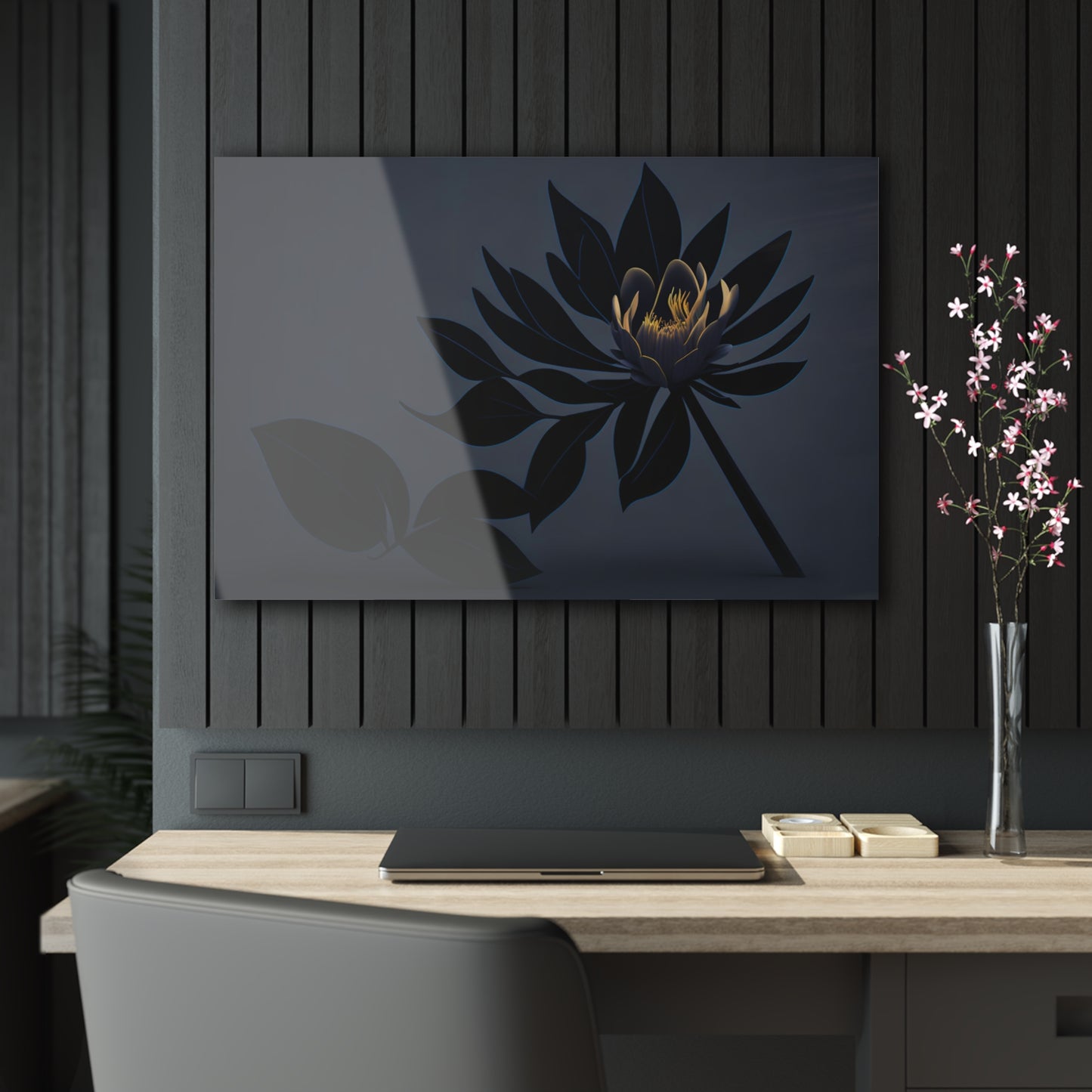 Dark Flower Acrylic Wall art Collection of Wall Art Panels portraying dark flowers with a gothic theme for those dark art lovers 1/6