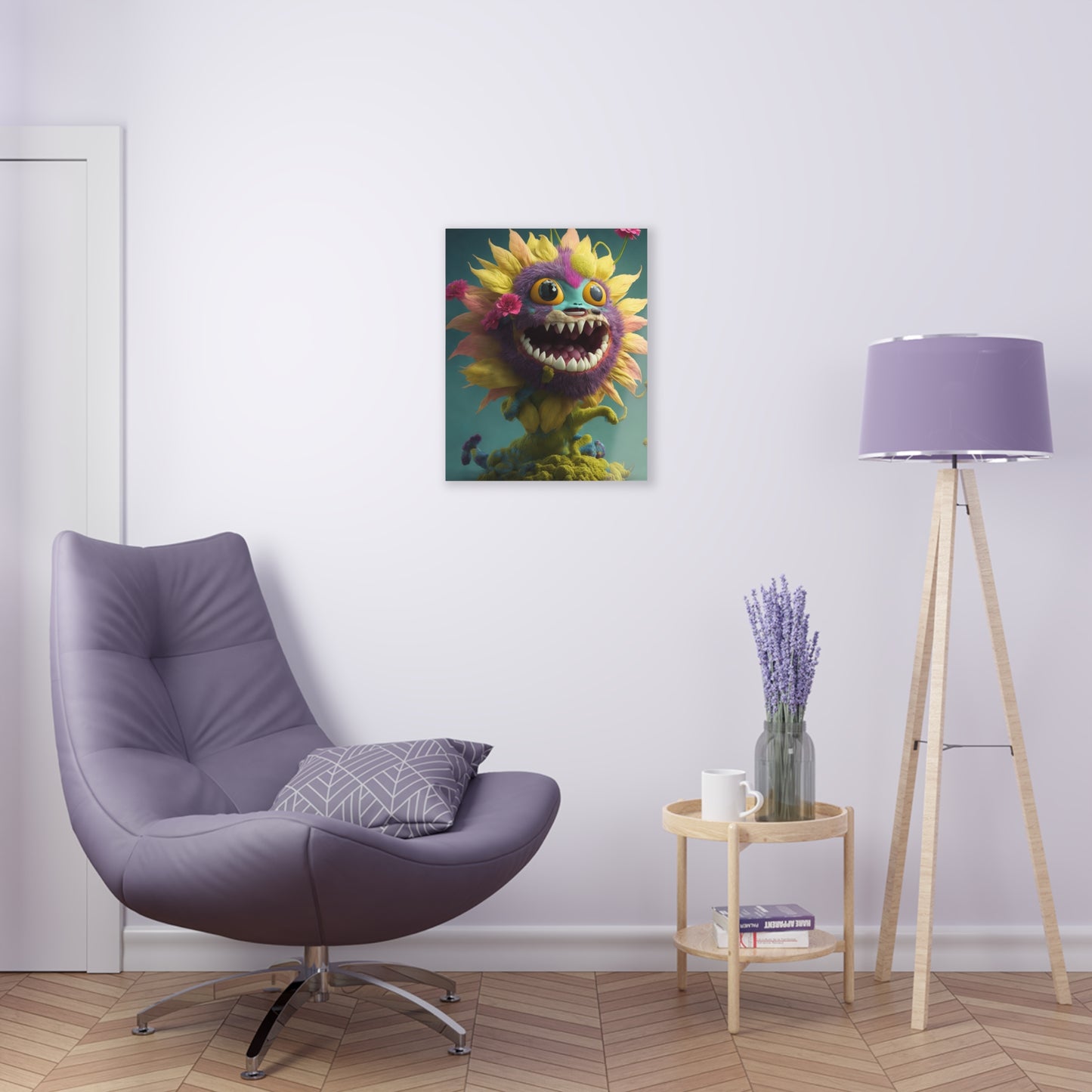 Monster Flower Art Panels for the kids room acrylic wall Art for the playroom or collectable monsters art 10/10