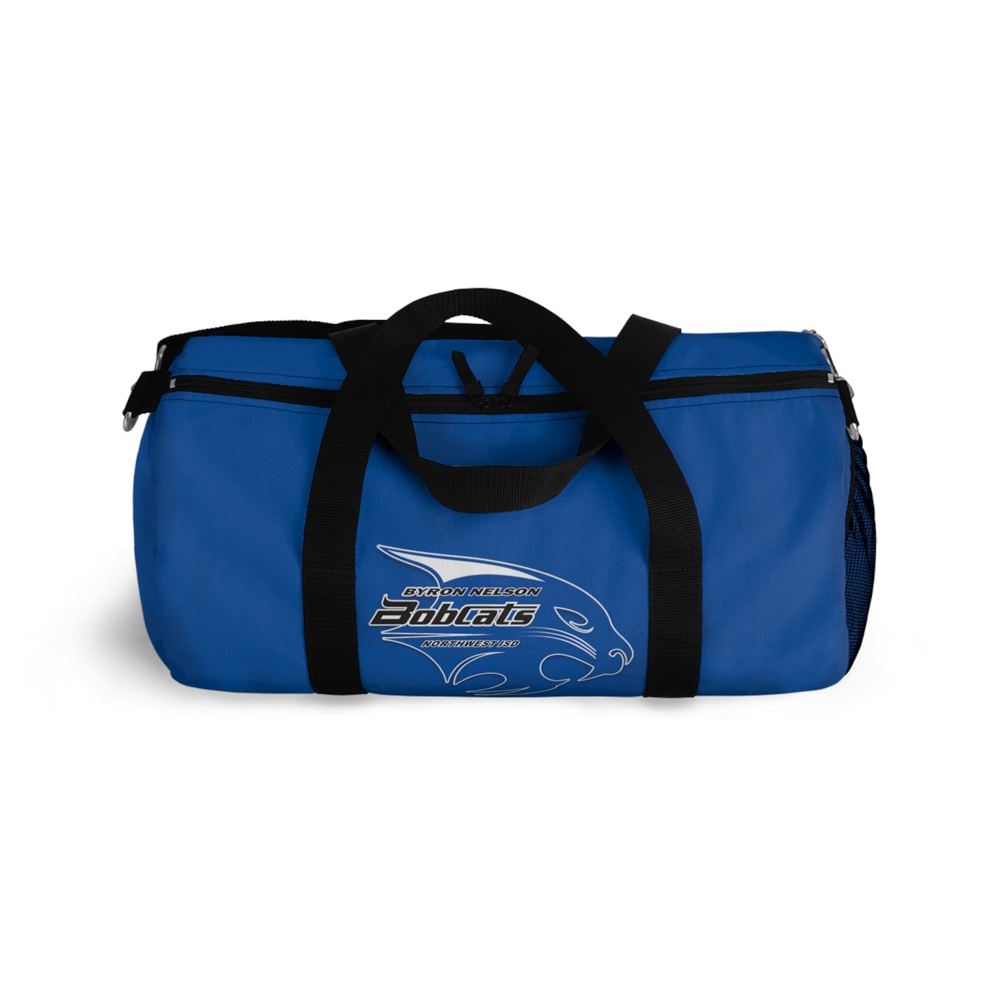 Byron Nelson Bobcats NWISD Duffel Bag available in 2 sizes for showing team spirit on and off of the field.